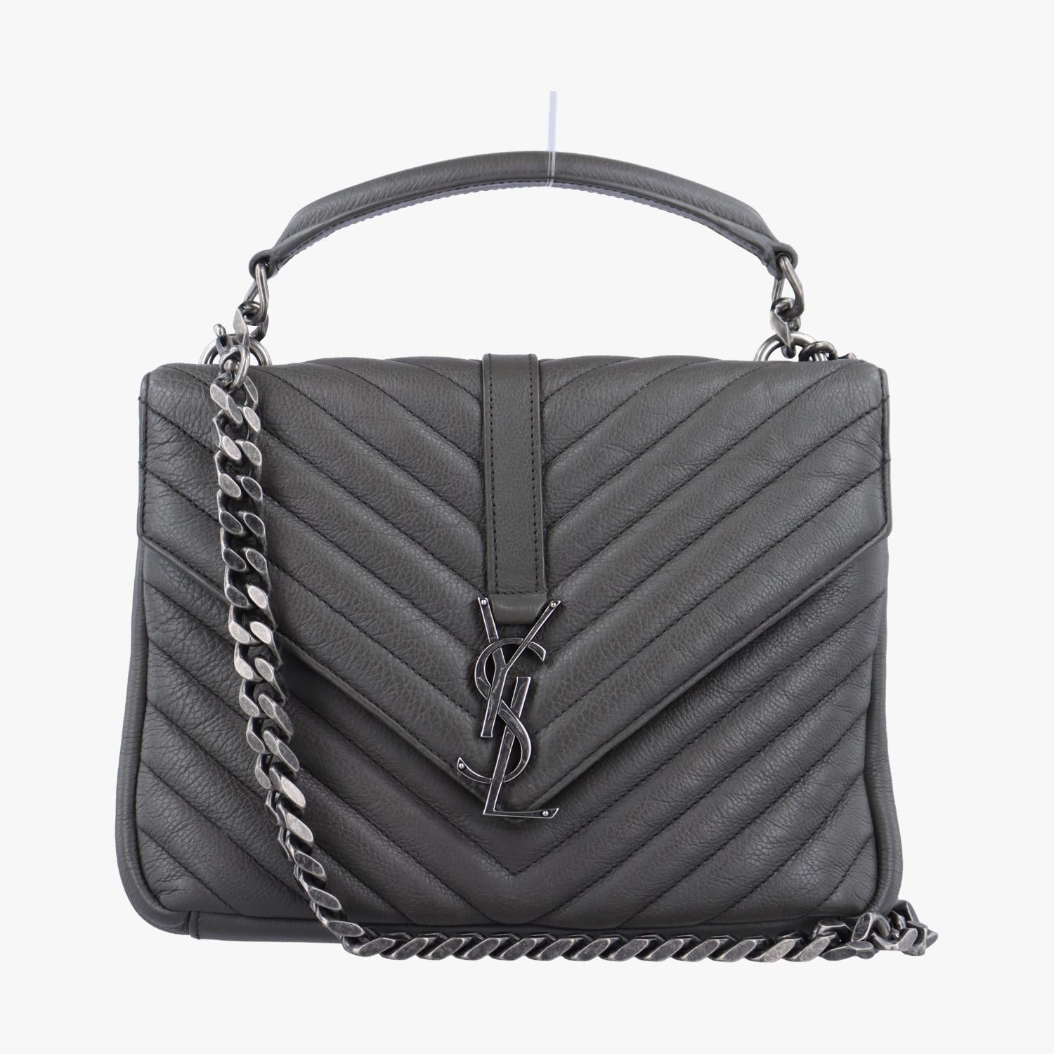 イヴサンローラン Yves saint Laurent ショルダーバッグ レディース カレッジ グレー レザー PMR428056.0616