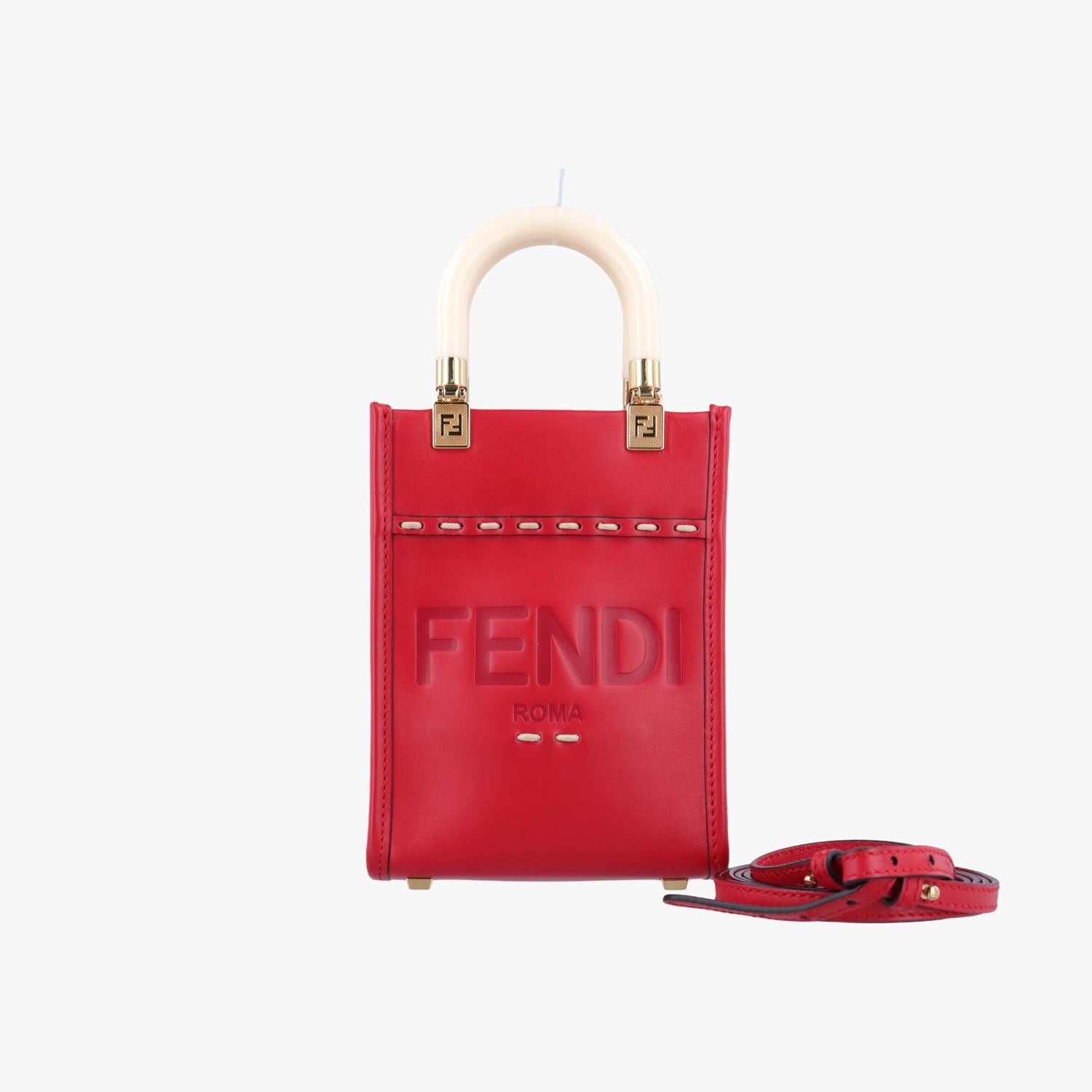 フェンディ Fendi ショルダーバッグ レディース サンシャイン ショッパー レッド レザー 8BS051 AHNV 12085-219