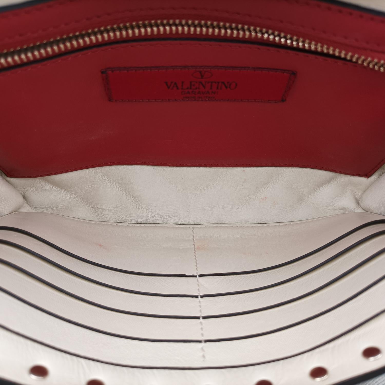 ヴァレンティノ Valentino ショルダーバッグ レディース ロックスタッズスパイク ホワイト レザー