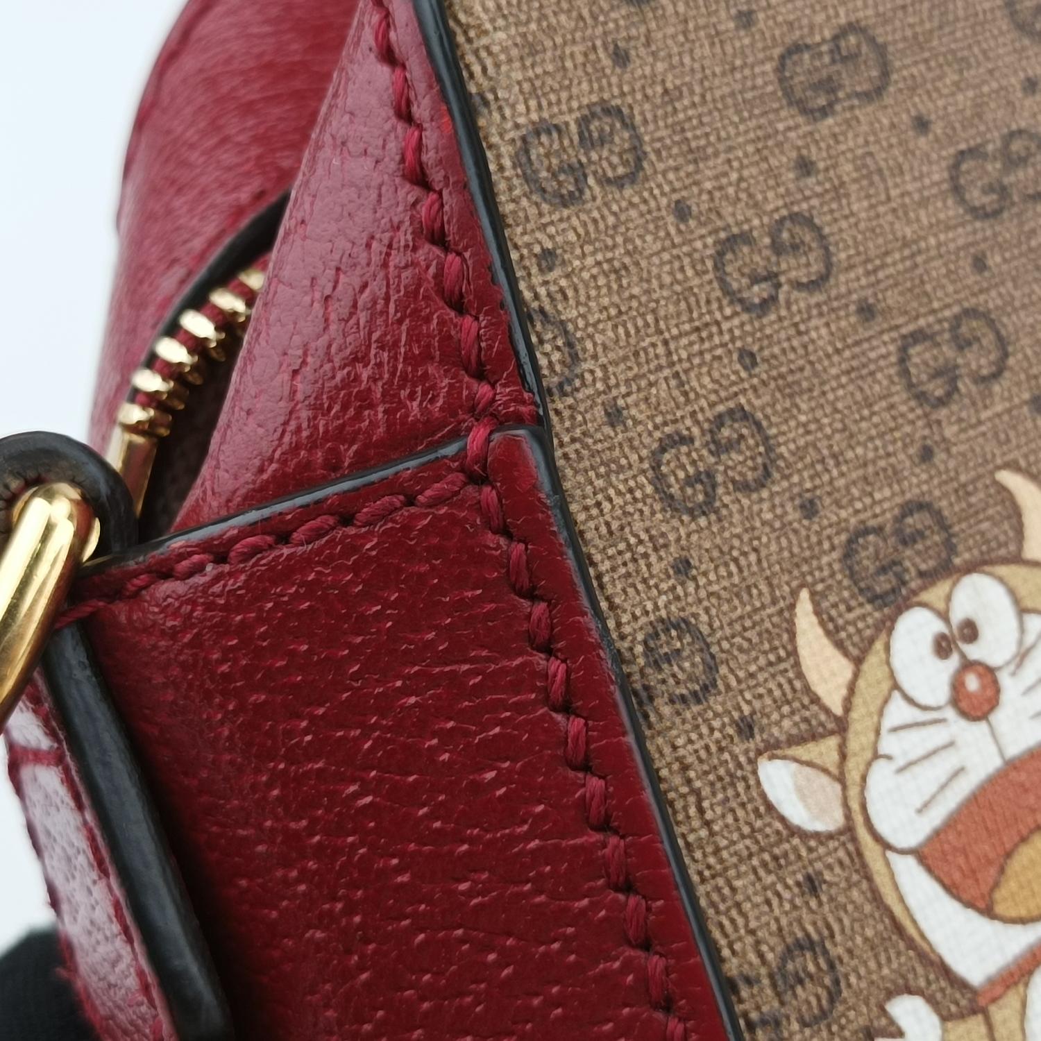 グッチ Gucci ショルダーバッグ レディース ドラえもんコラボ プリント ブラウン GGスプリームキャンバス×レザー 574886 H034299285