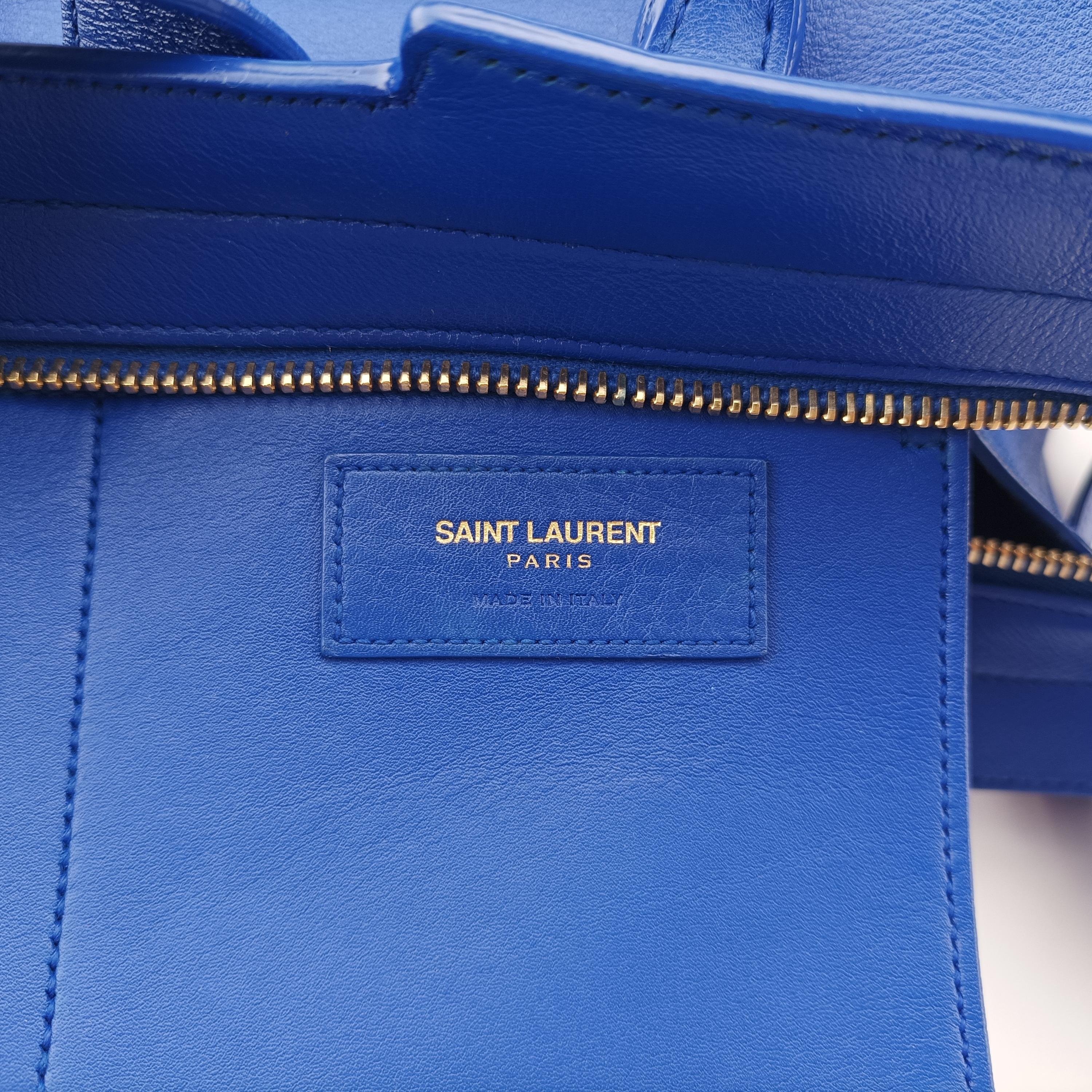 イヴサンローラン Yves saint Laurent ショルダーバッグ レディース ベイビーモノグラムカバス ブルー レザー DMR394461.1015