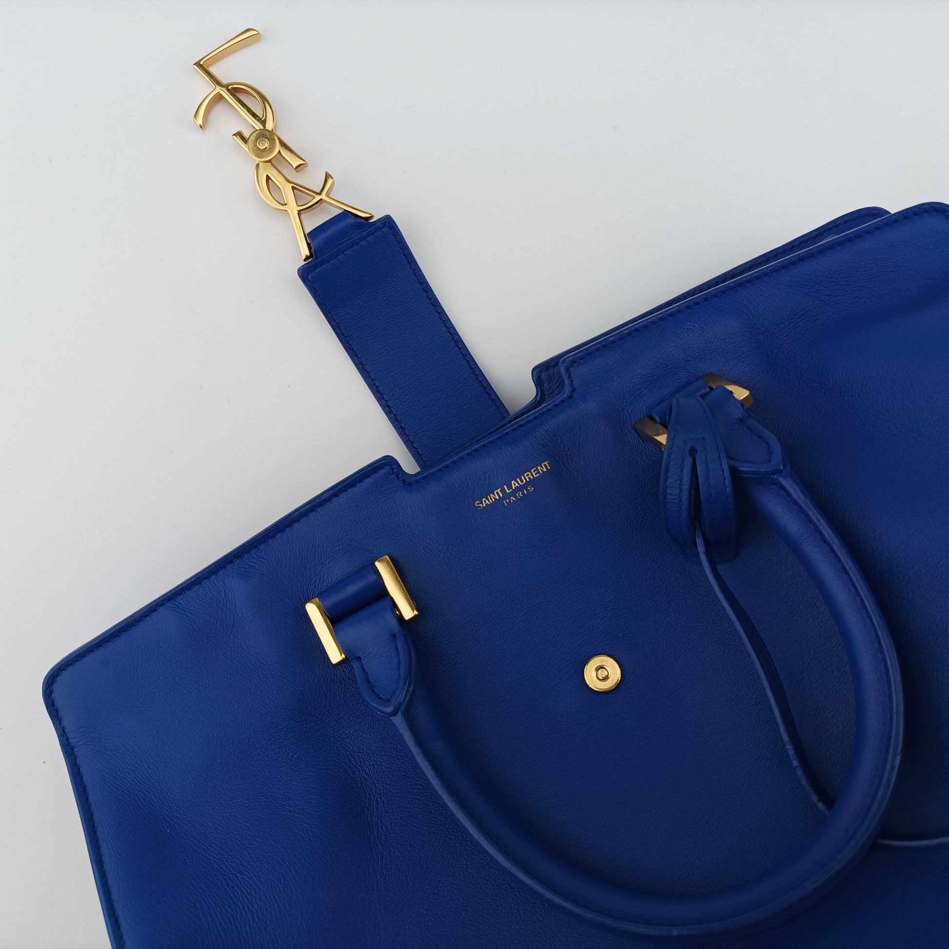 イヴサンローラン Yves saint Laurent ショルダーバッグ レディース ベイビーモノグラムカバス ブルー レザー DMR394461.1015