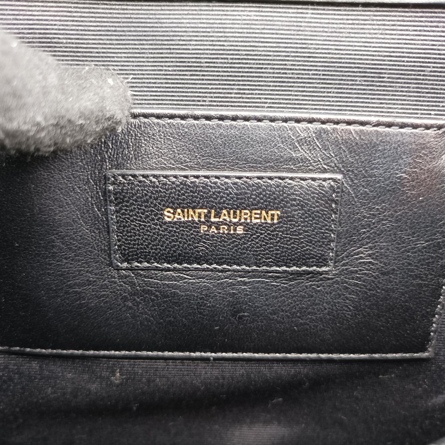 イヴサンローラン Yves saint Laurent ショルダーバッグ レディース モノグラム　バイカラー　エンベロープ ブラック レザー ARS354489.0314