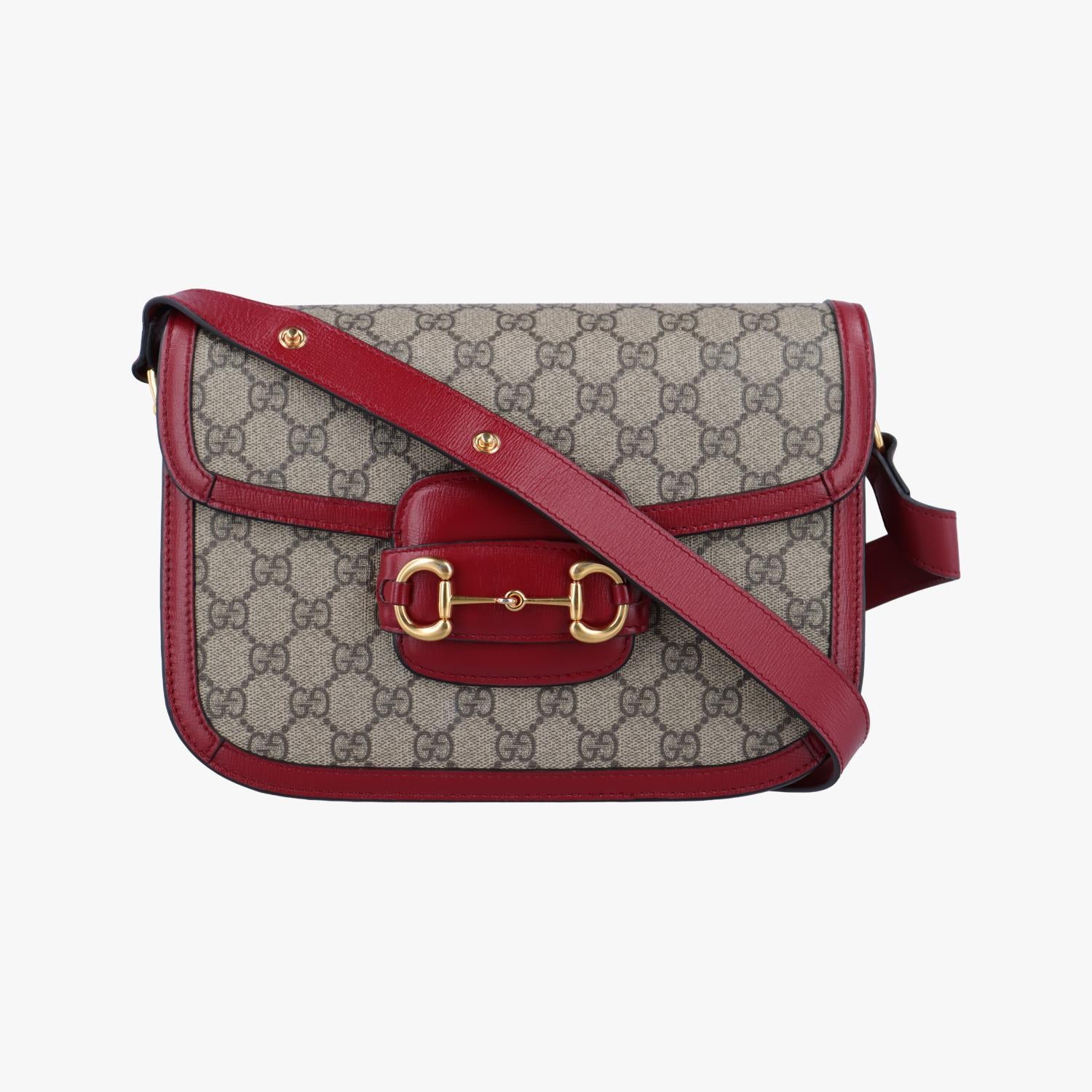 グッチ Gucci ショルダーバッグ レディース ホースビット 1955 グレー PVCコーティングキャンバス ×レザー 602204 G032090773