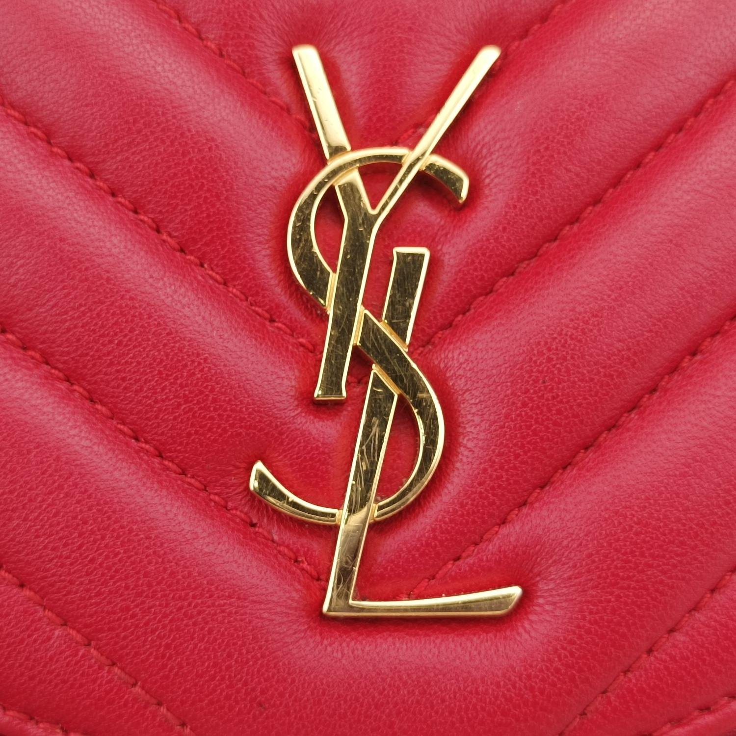 イヴサンローラン Yves saint Laurent ショルダーバッグ レディース ハーフムーン　モノグラム レッド ラムスキン BCI446757.0616