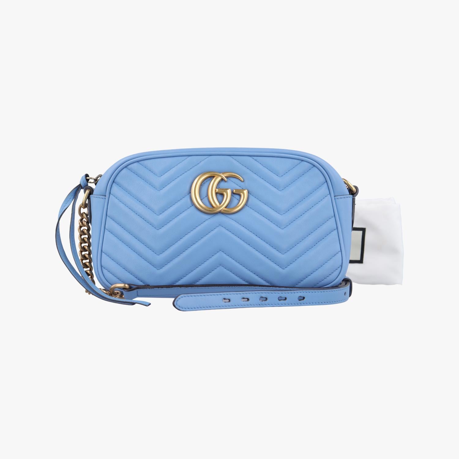 グッチ Gucci ショルダーバッグ レディース GGマーモント ブルー レザー 447632 G020981644