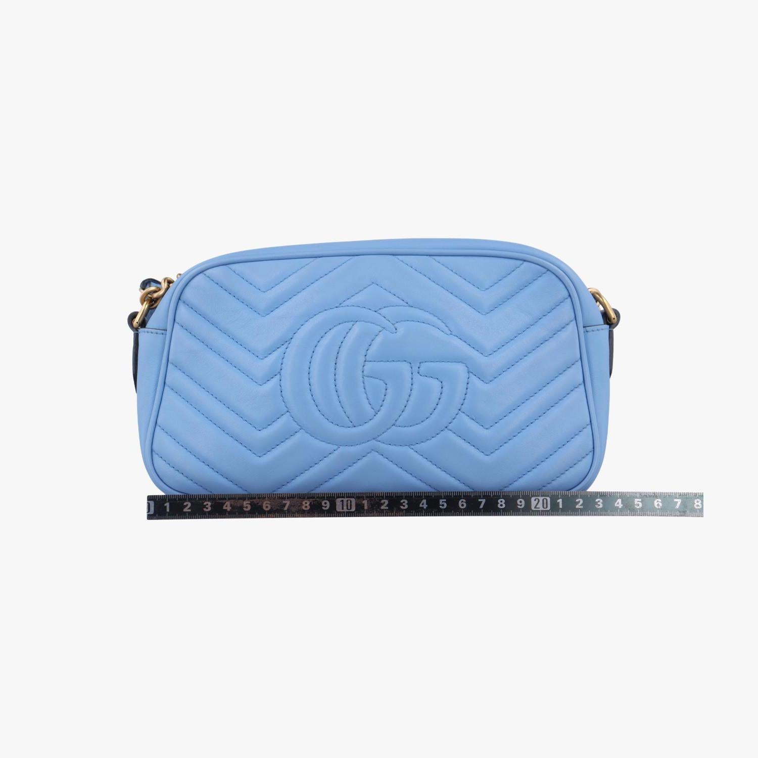 グッチ Gucci ショルダーバッグ レディース GGマーモント ブルー レザー 447632 G020981644