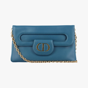 クリスチャンディオール Christian Dior ショルダーバッグ レディース ディオール ダブル ブルー レザー 10-MA-0221