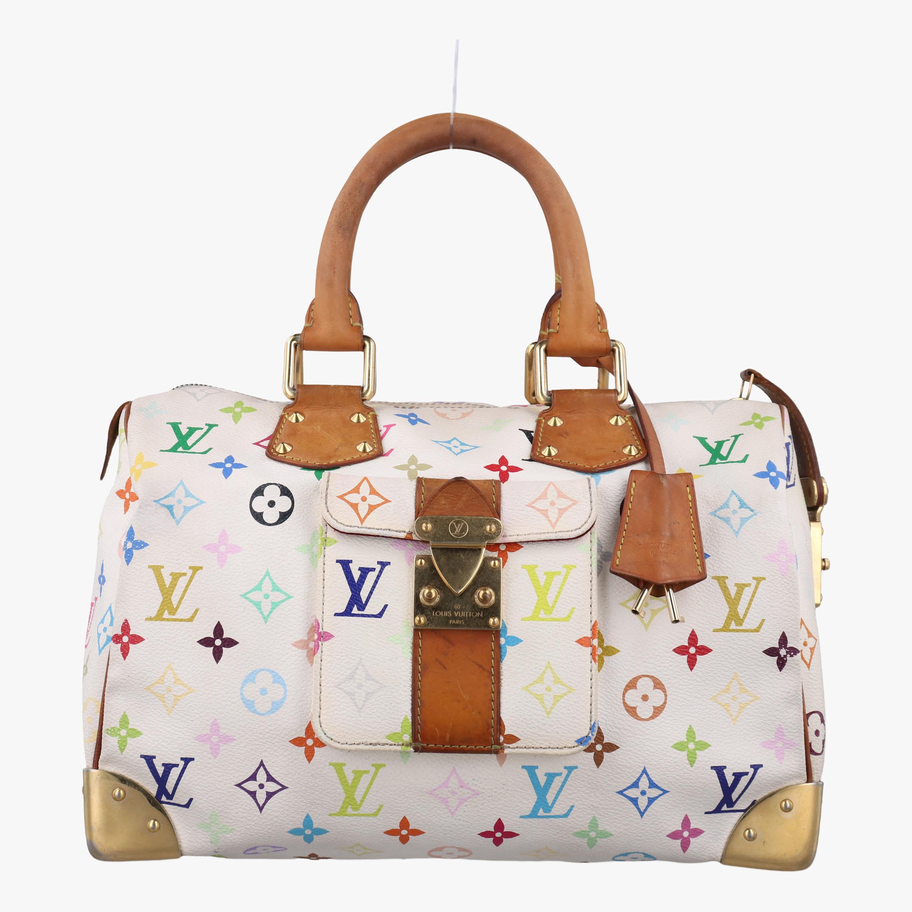 ルイヴィトン Louis Vuitton ボストンバッグ レディース スピーディ30 ホワイト モノグラム マルチカラー M92643 SP1017