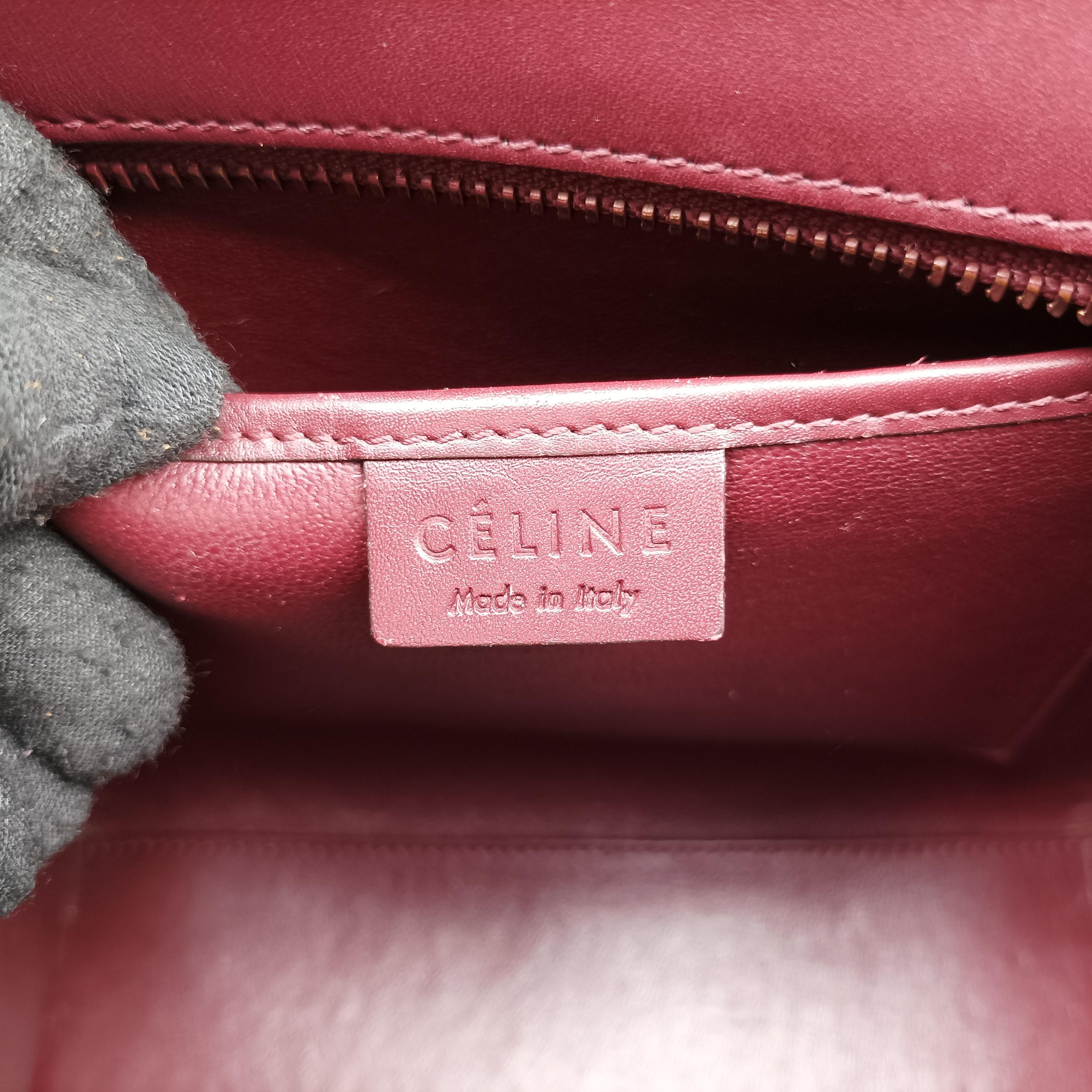 セリーヌ Celine ショルダーバッグ レディース ラゲージナノショッパー ワインレッド レザー F-GA-1115