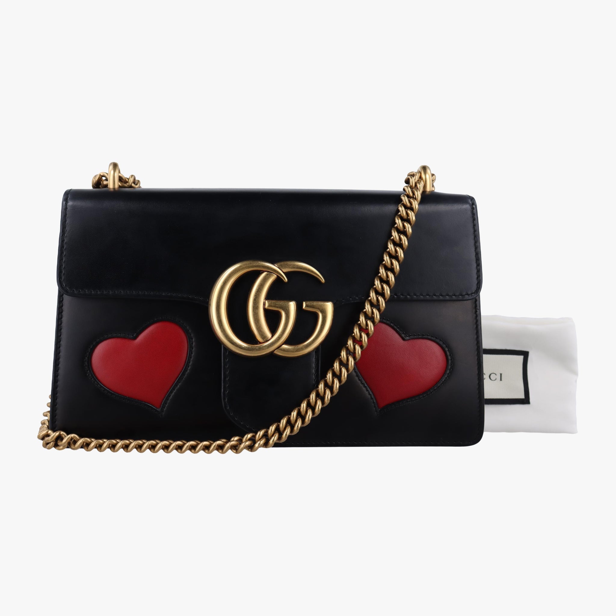 グッチ Gucci ショルダーバッグ レディース GGマーモント ブラック レザー 431777 H020548492