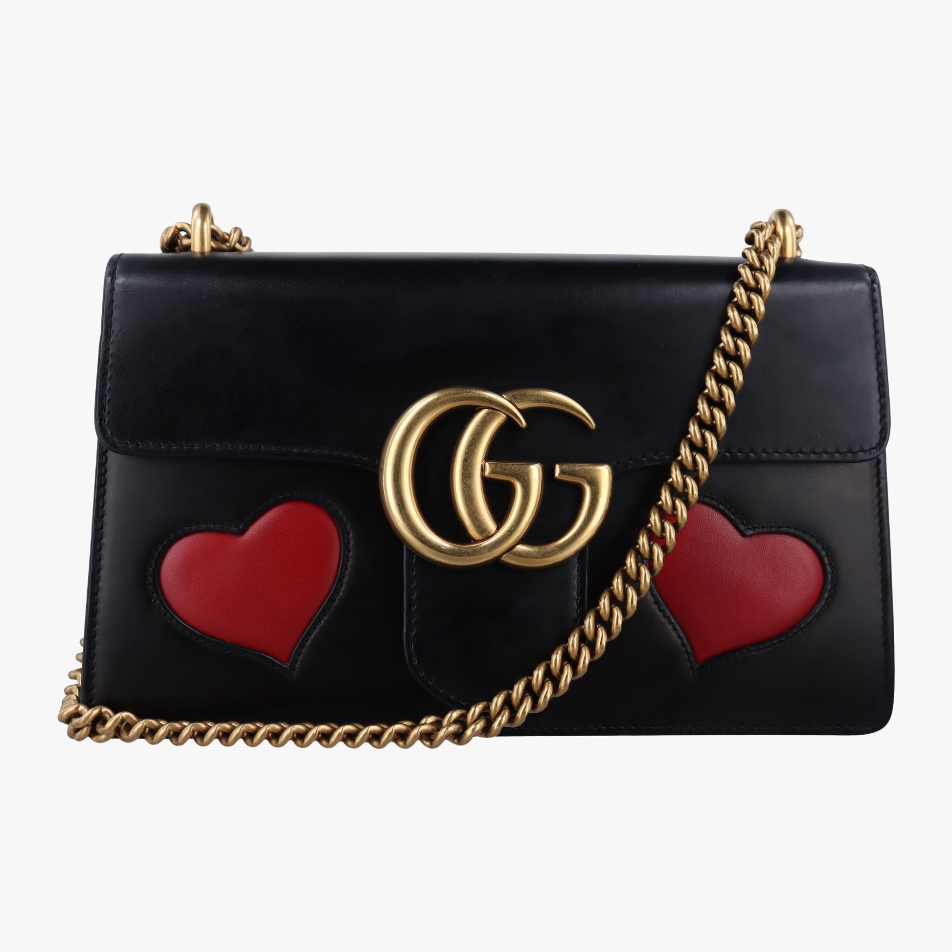 グッチ Gucci ショルダーバッグ レディース GGマーモント ブラック レザー 431777 H020548492