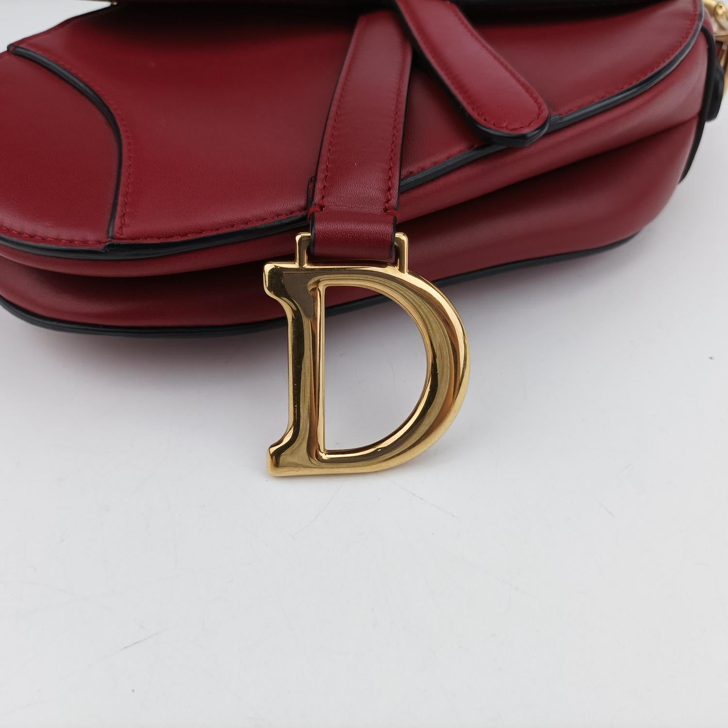 クリスチャンディオール Christian Dior ハンドバッグ レディース サドル レッド レザー 19-MA-0168