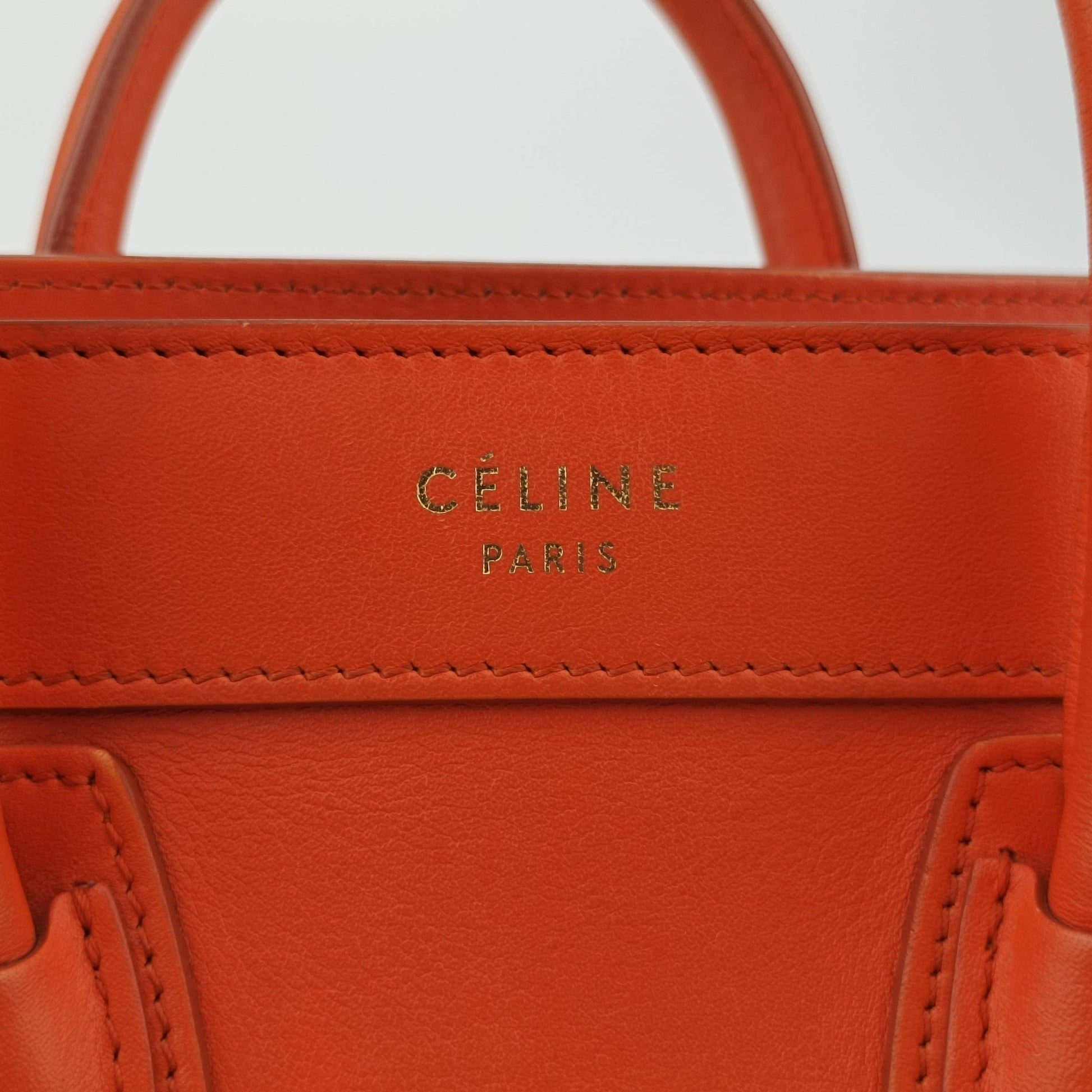 セリーヌ Celine ショルダーバッグ レディース ラゲージナノショッパー オレンジ レザー S-AT-0184 S-CU-0184