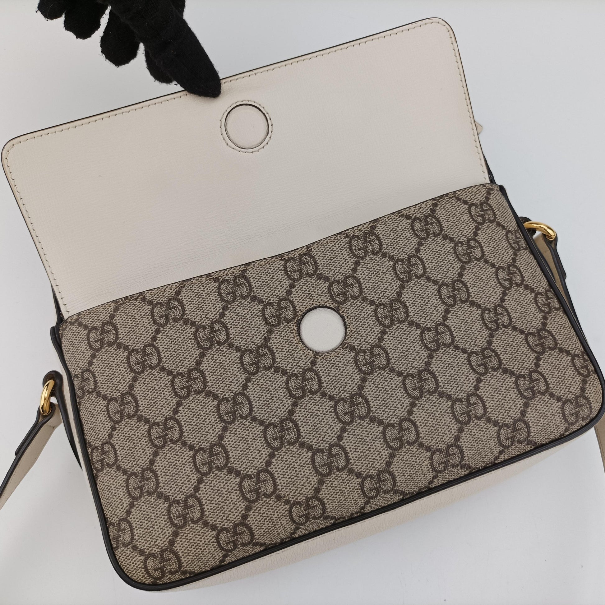 グッチ Gucci ショルダーバッグ レディース ホースビット 1955 グレー PVCコーティングキャンバス×レザー 645454 D033707353