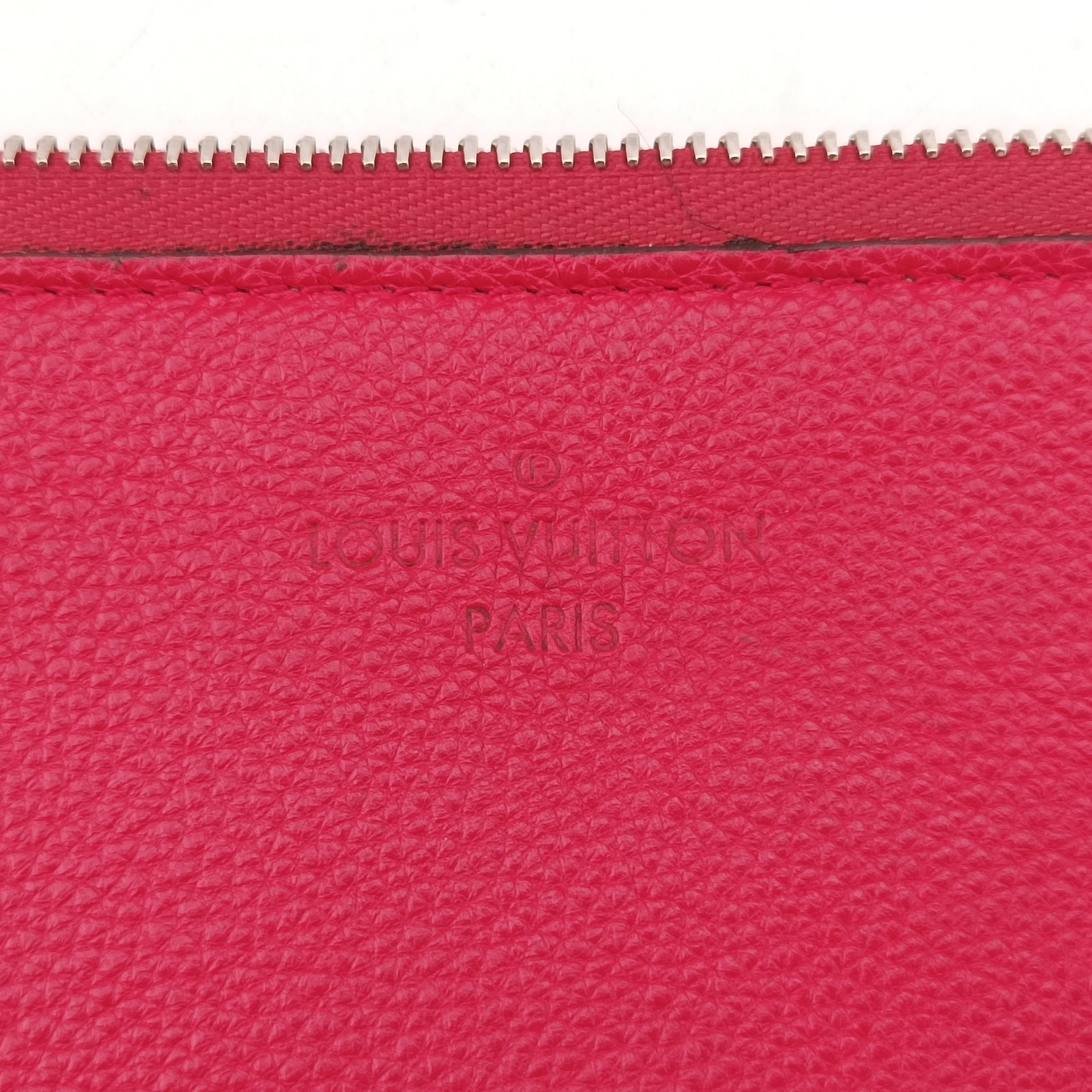 ルイヴィトン Louis Vuitton クラッチバッグ レディース ポシェットW レッド モノグラム ヴェルール M60717 SP2144