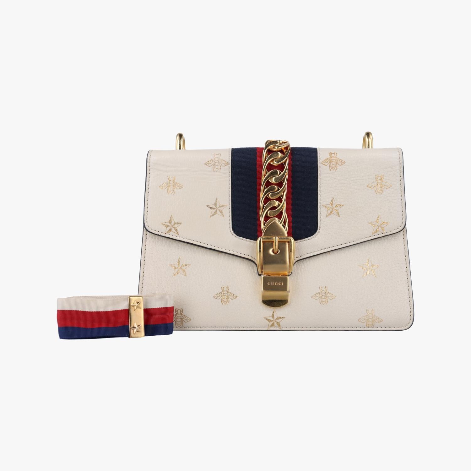 グッチ Gucci ショルダーバッグ レディース シルヴィ ホワイト レザー 524405 A028146525