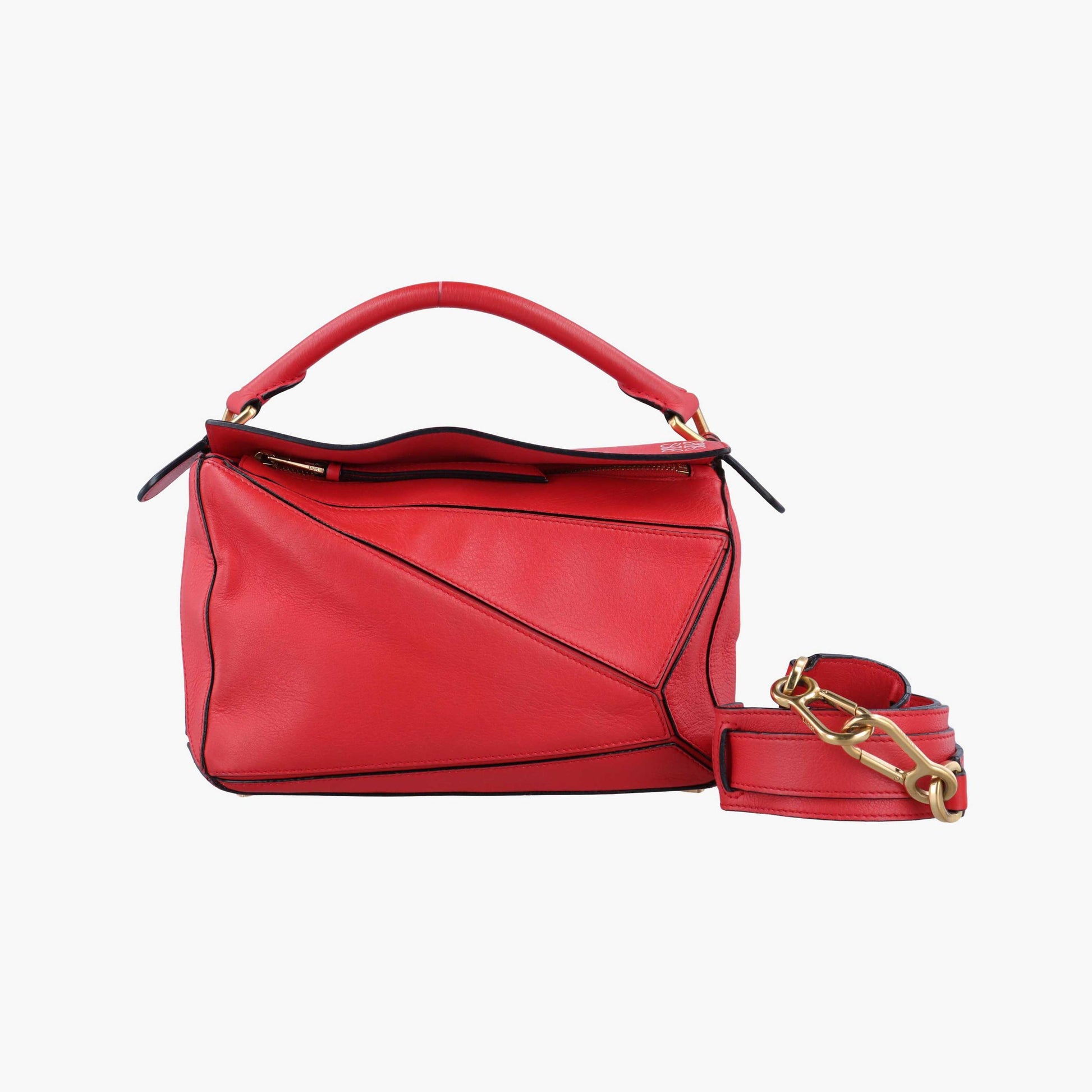 ロエベ Loewe ショルダーバッグ レディース パズルバッグ スモール レッド レザー 471607