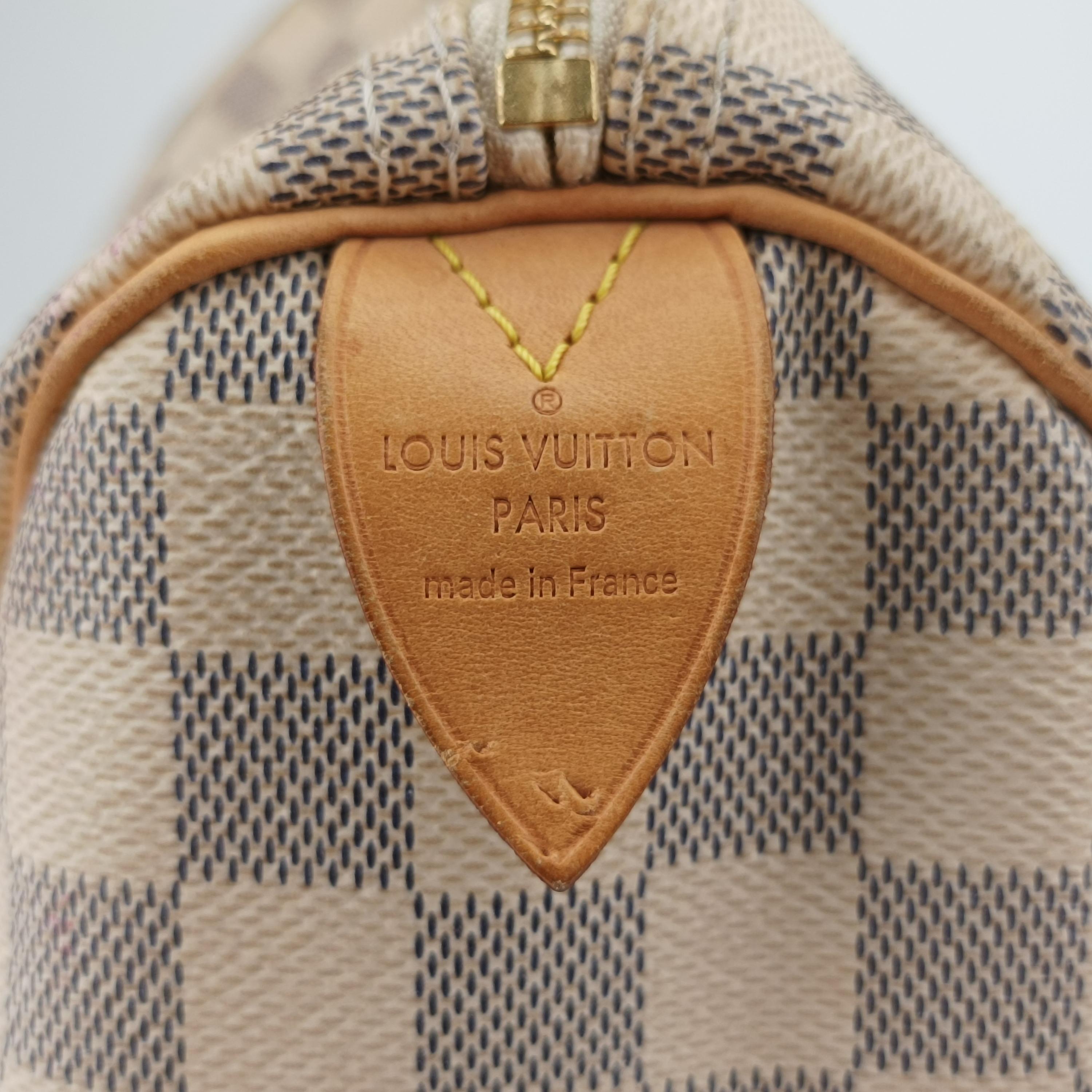 ルイヴィトン Louis Vuitton ハンドバッグ レディース スピーディ30 ホワイト ダミエ キャンバス N41533 BA4123