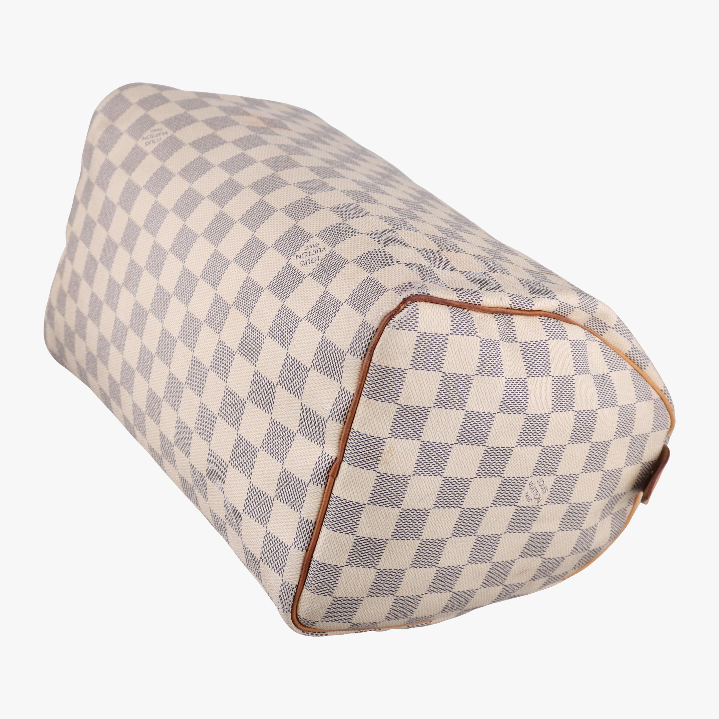 ルイヴィトン Louis Vuitton ハンドバッグ レディース スピーディ30 ホワイト ダミエ キャンバス N41533 BA4123