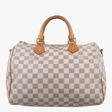 ルイヴィトン Louis Vuitton ボストンバッグ レディース スピーディ30 ホワイト ダミエ キャンバス N41533 DU1103