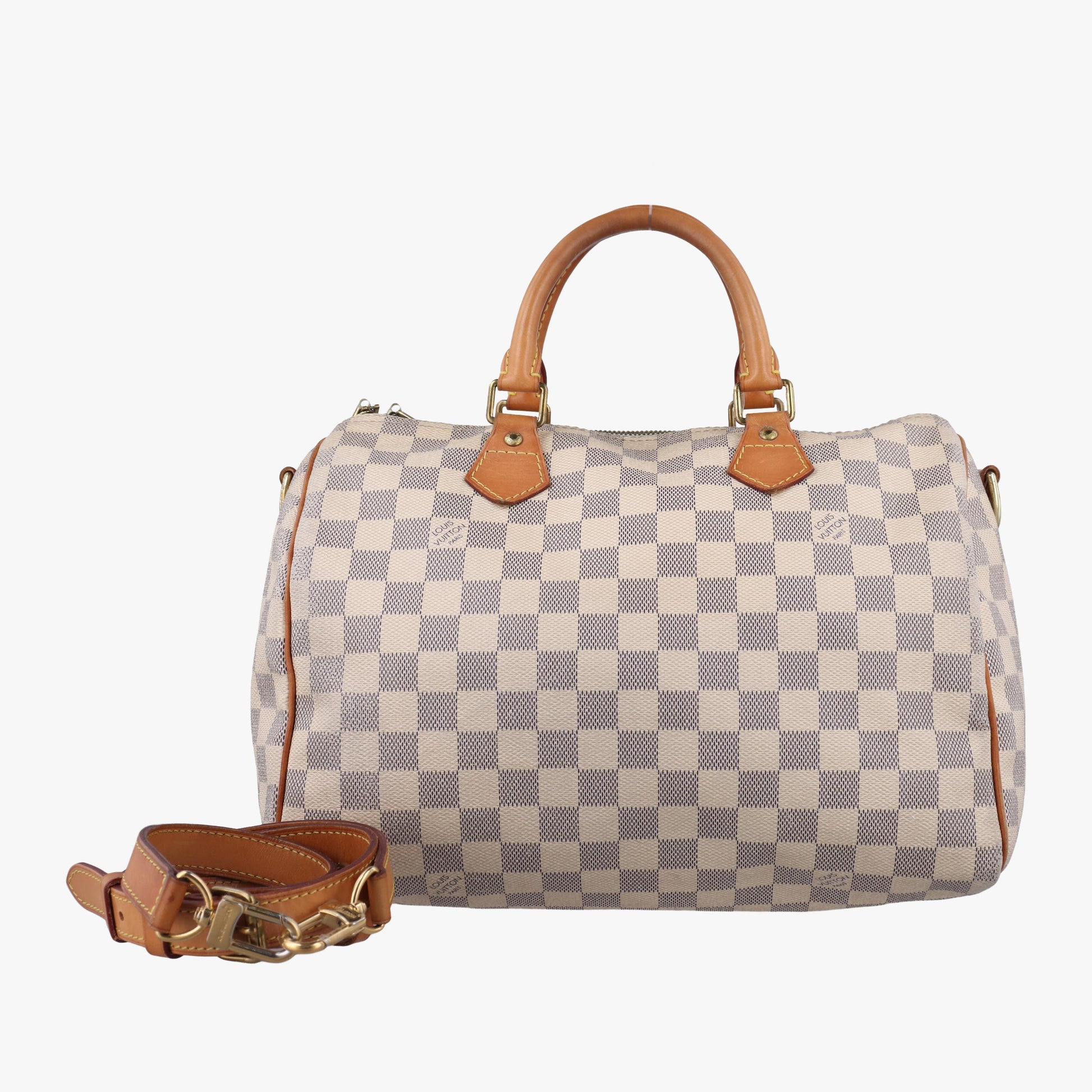 ルイヴィトン Louis Vuitton ボストンバッグ レディース スピーディ30 ホワイト ダミエ キャンバス N41533 DU1103