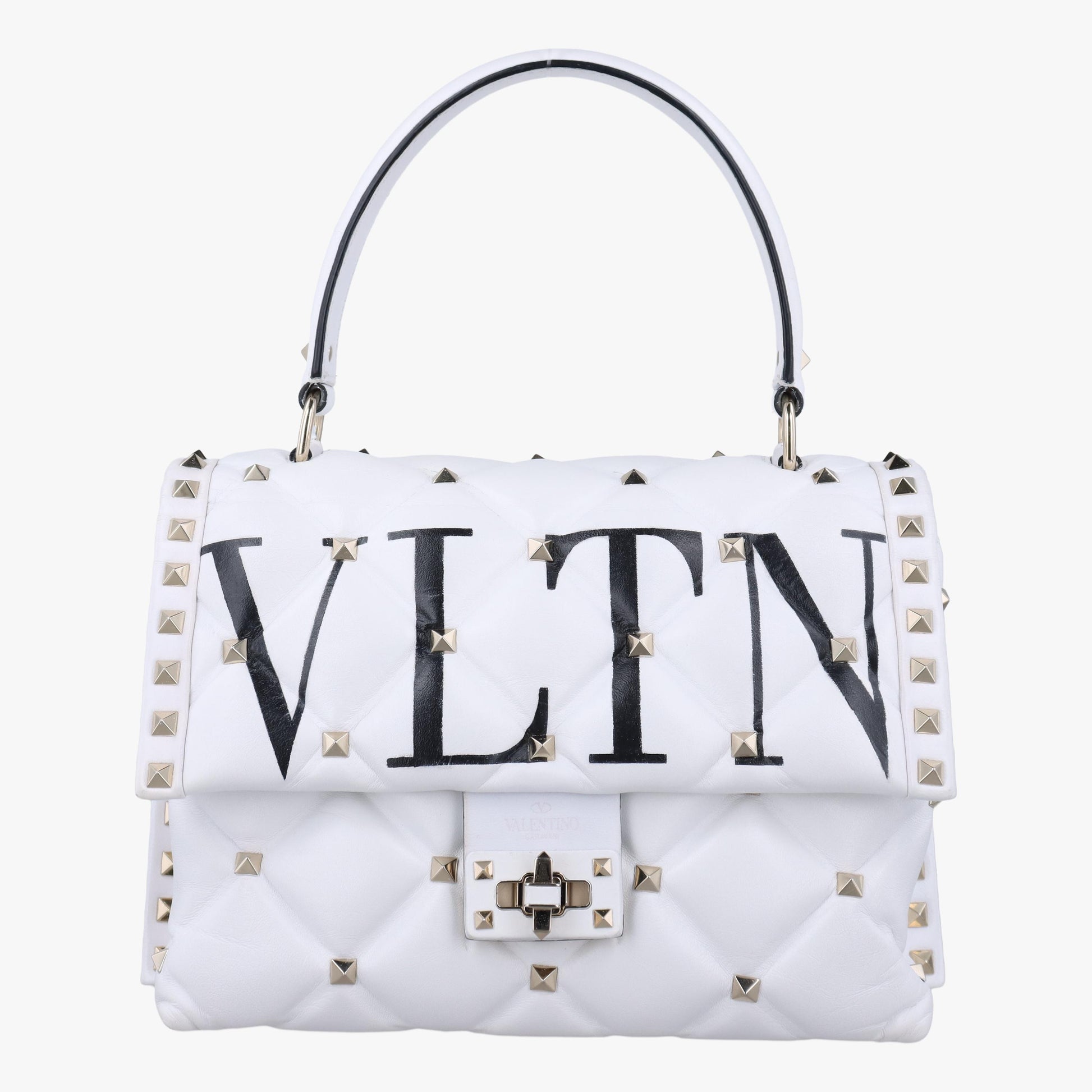 ヴァレンティノ Valentino ショルダーバッグ レディース ボルソ VLTN キャンディスタッズ ホワイト レザー BL-PB55XQC0