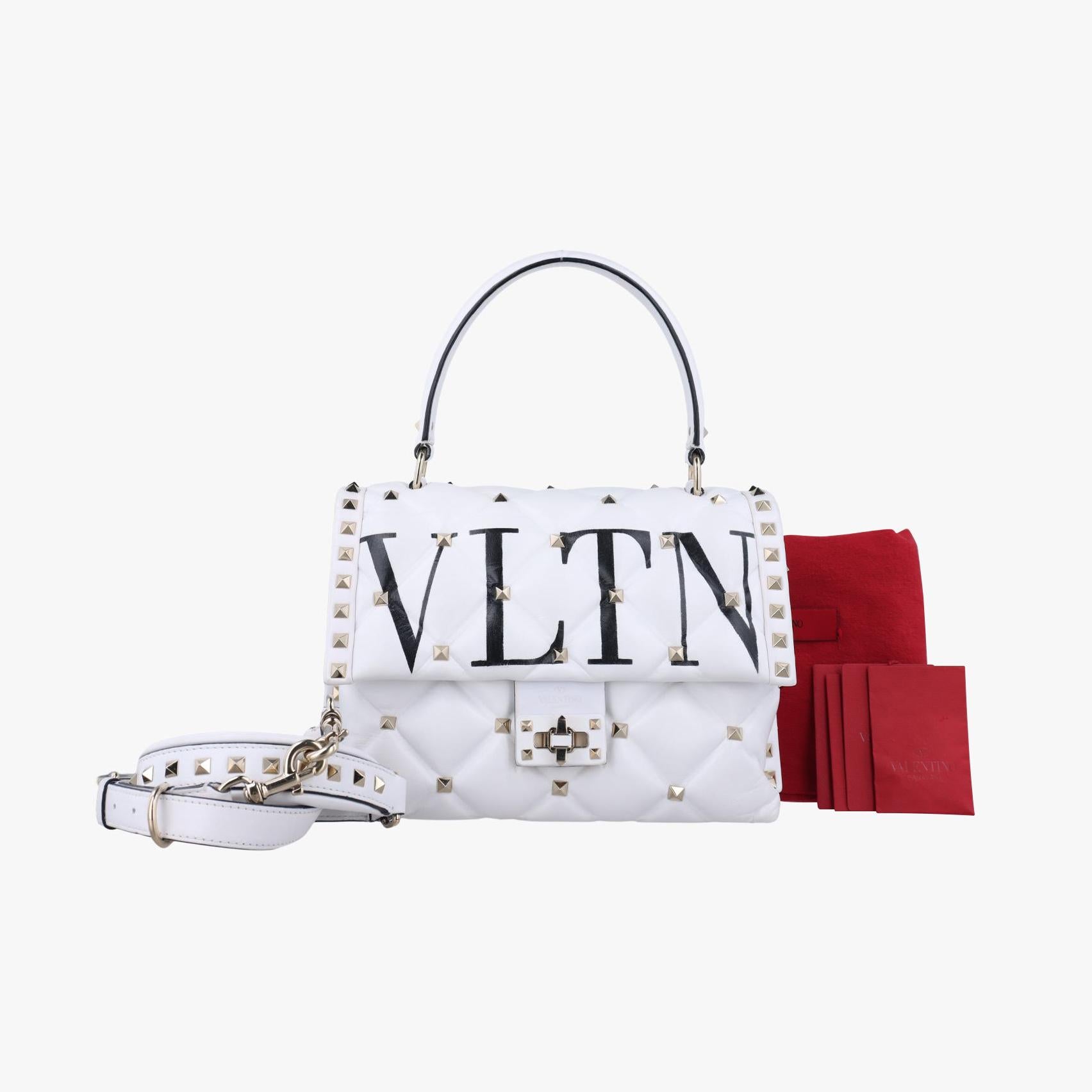 ヴァレンティノ Valentino ショルダーバッグ レディース ボルソ VLTN キャンディスタッズ ホワイト レザー BL-PB55XQC0