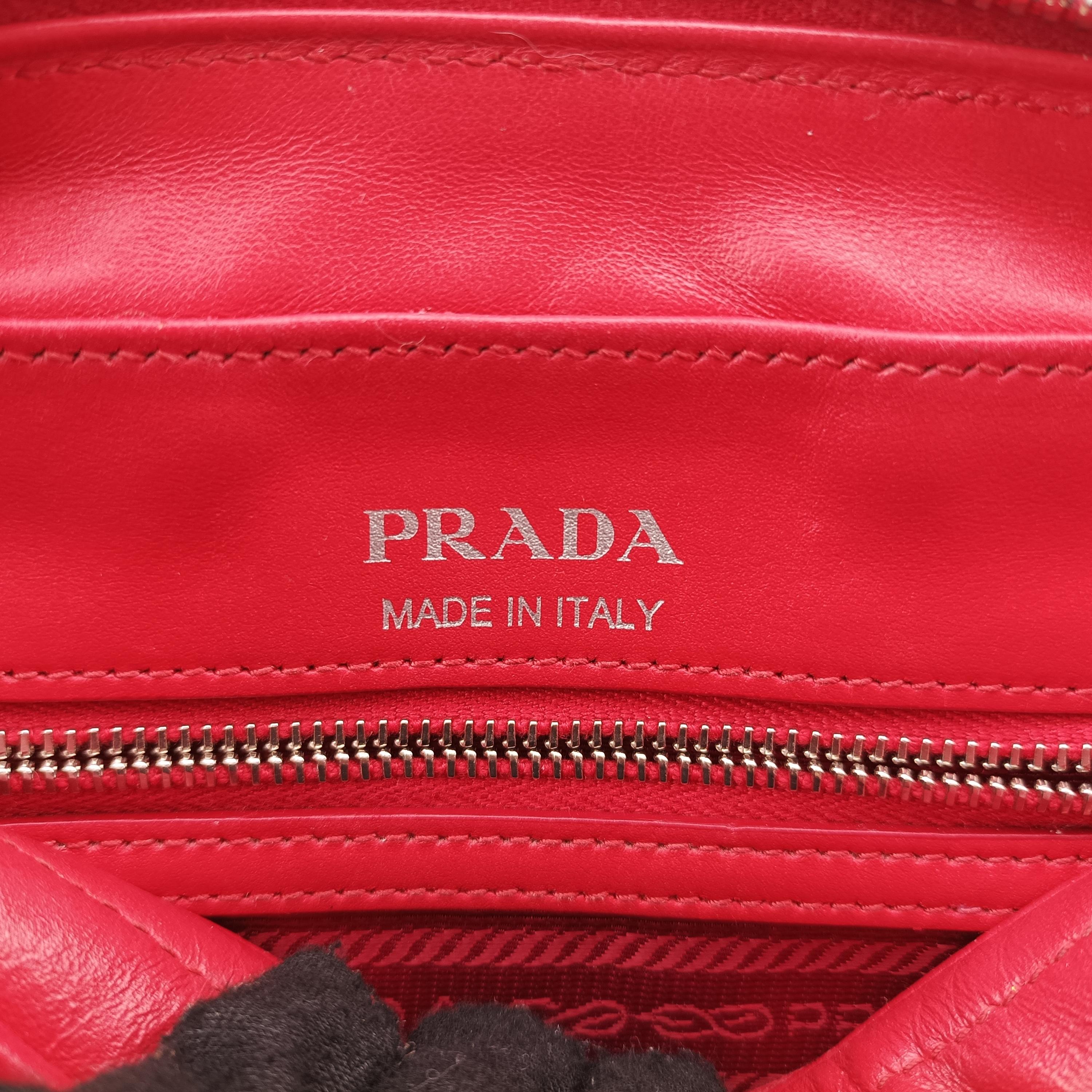 プラダ Prada ショルダーバッグ レディース ダイアグラム レッド レザー 1BH084 31/D