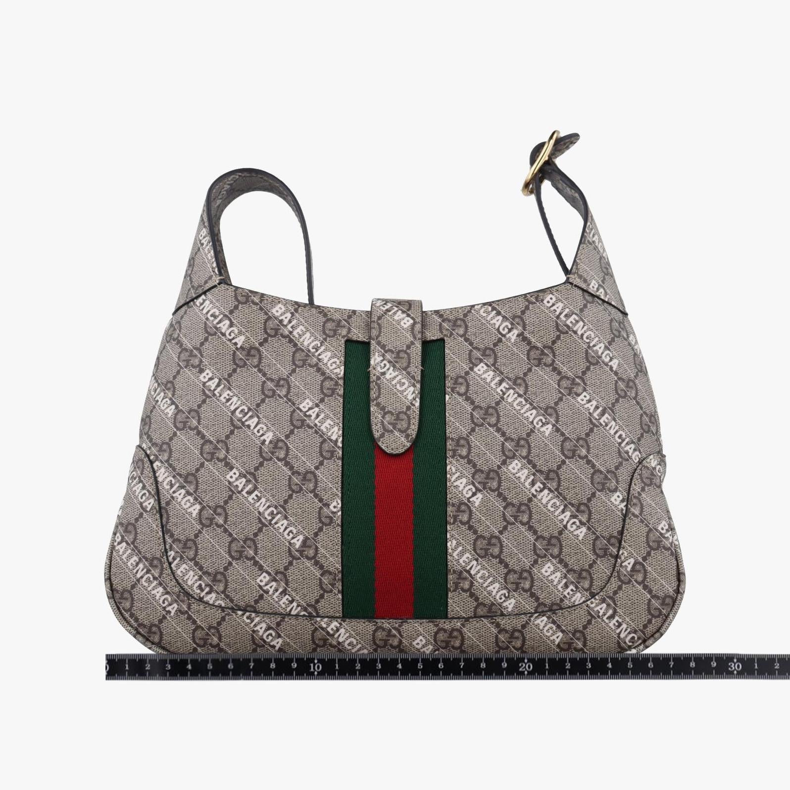 グッチ Gucci ショルダーバッグ レディース バレンシアガ　コラボ　ザ ハッカー プロジェクト ジャッキー 1961 グレー GGスプリームキャンバス 636706 E036590614