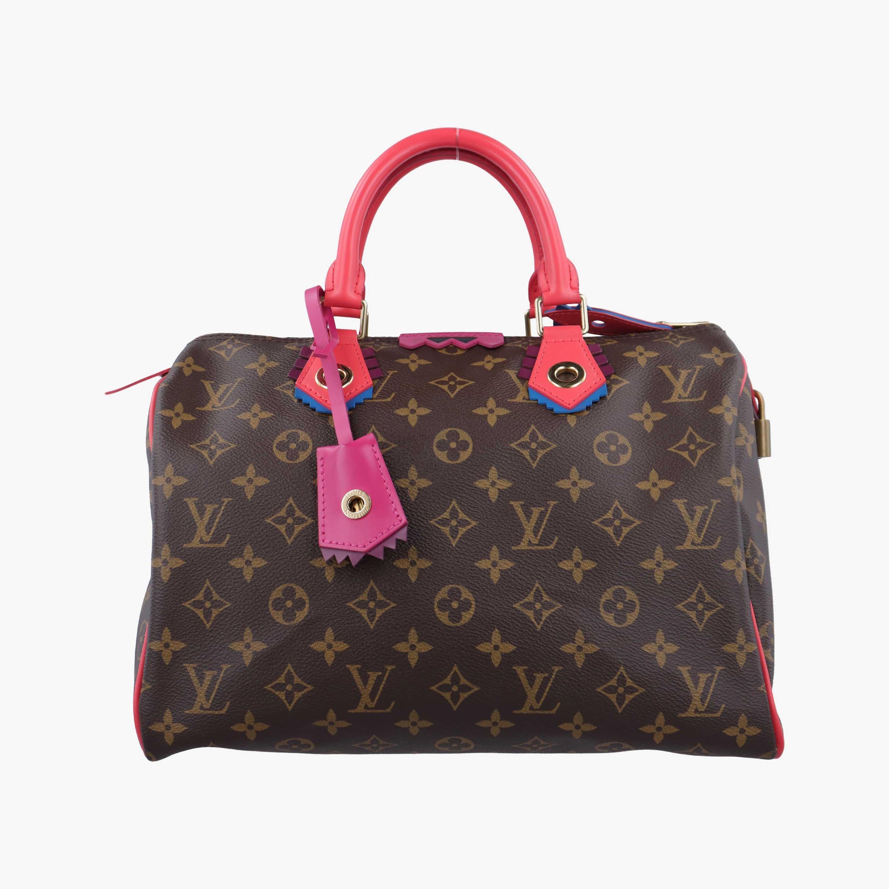 ルイヴィトン Louis Vuitton ボストンバッグ レディース スピーディ30 フラミンゴ(ブラウン×レッド×マルチカラー) モノグラム トーテム M41665 DU2185