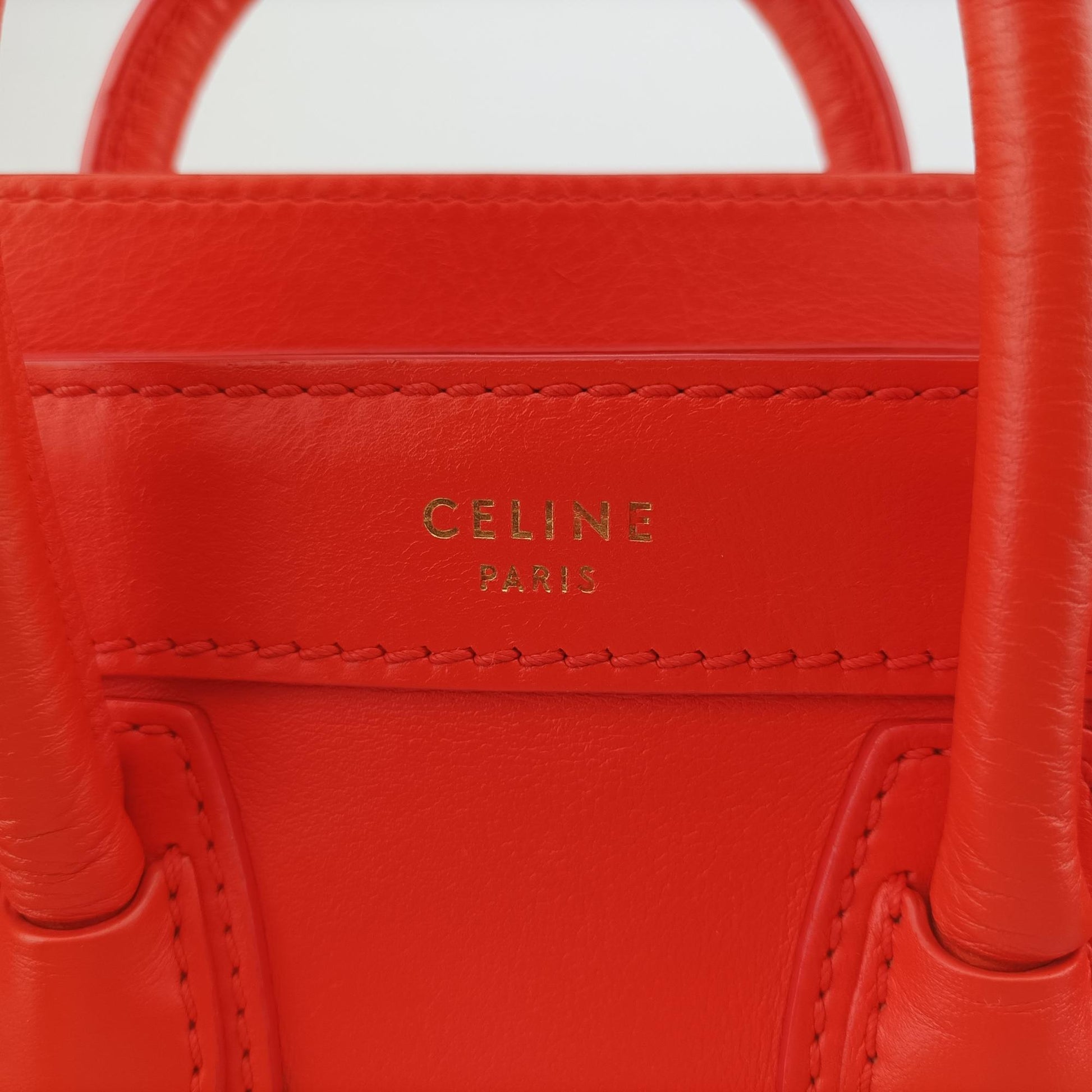 セリーヌ Celine ショルダーバッグ レディース ラゲージナノショッパー レッド レザー S-SN-1112 S-CU-0123