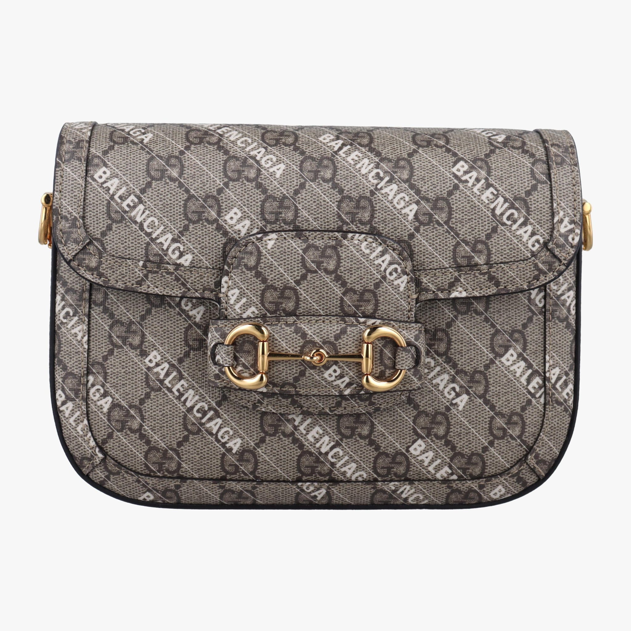 グッチ Gucci ショルダーバッグ レディース ホースビット 1955 グレー PVCコーティングキャンバス 658574 I036657084