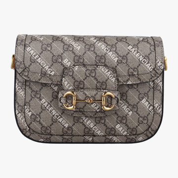 グッチ Gucci ショルダーバッグ レディース ホースビット 1955 グレー PVCコーティングキャンバス 658574 I036657084