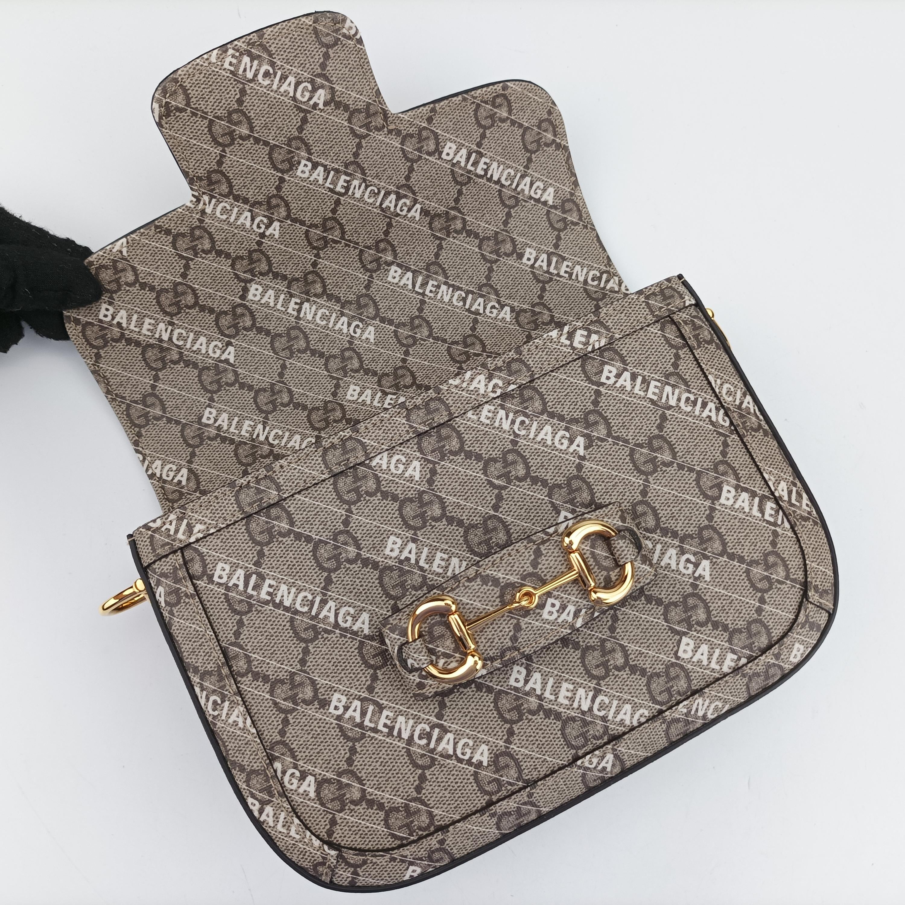 グッチ Gucci ショルダーバッグ レディース ホースビット 1955 グレー PVCコーティングキャンバス 658574 I036657084