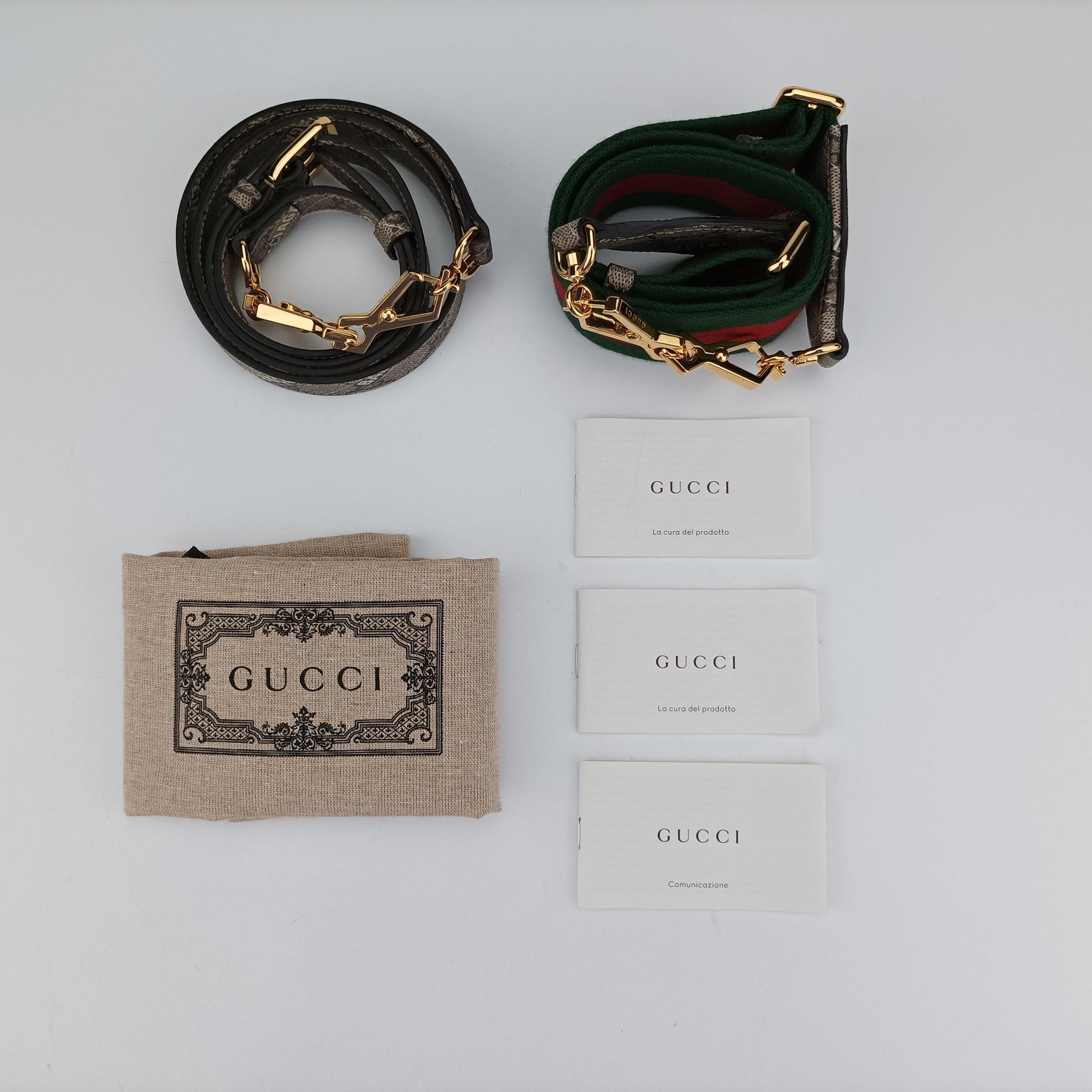 グッチ Gucci ショルダーバッグ レディース ホースビット 1955 グレー PVCコーティングキャンバス 658574 I036657084