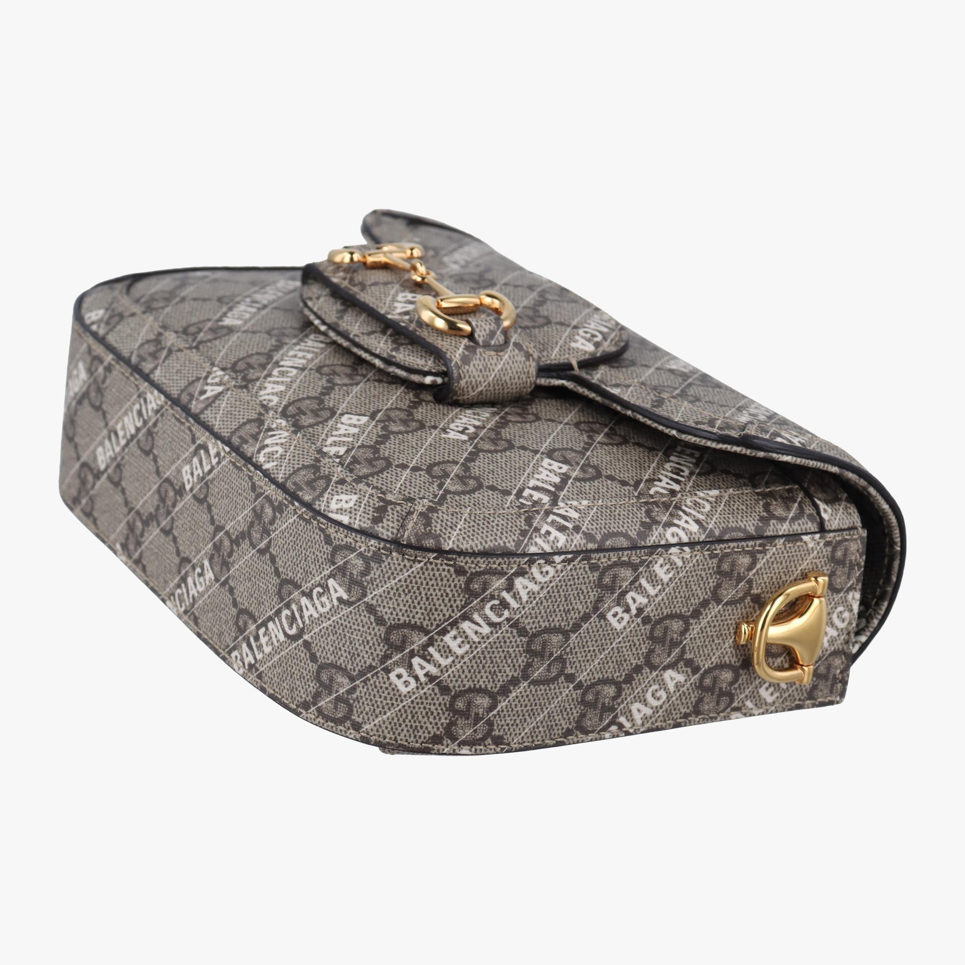 グッチ Gucci ショルダーバッグ レディース ホースビット 1955 グレー PVCコーティングキャンバス 658574 I036657084