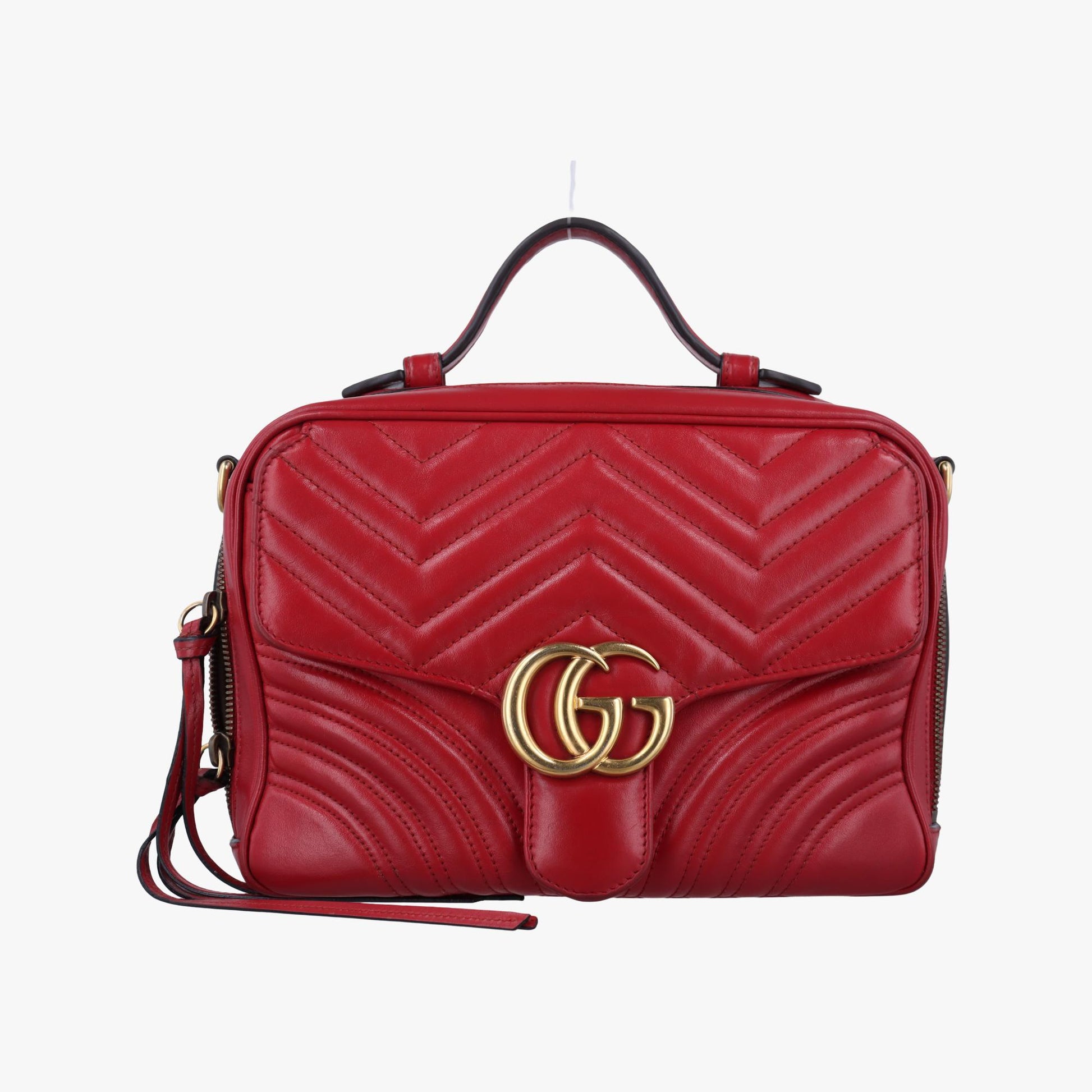 グッチ Gucci ショルダーバッグ レディース GGマーモント レッド レザー 498100 493075