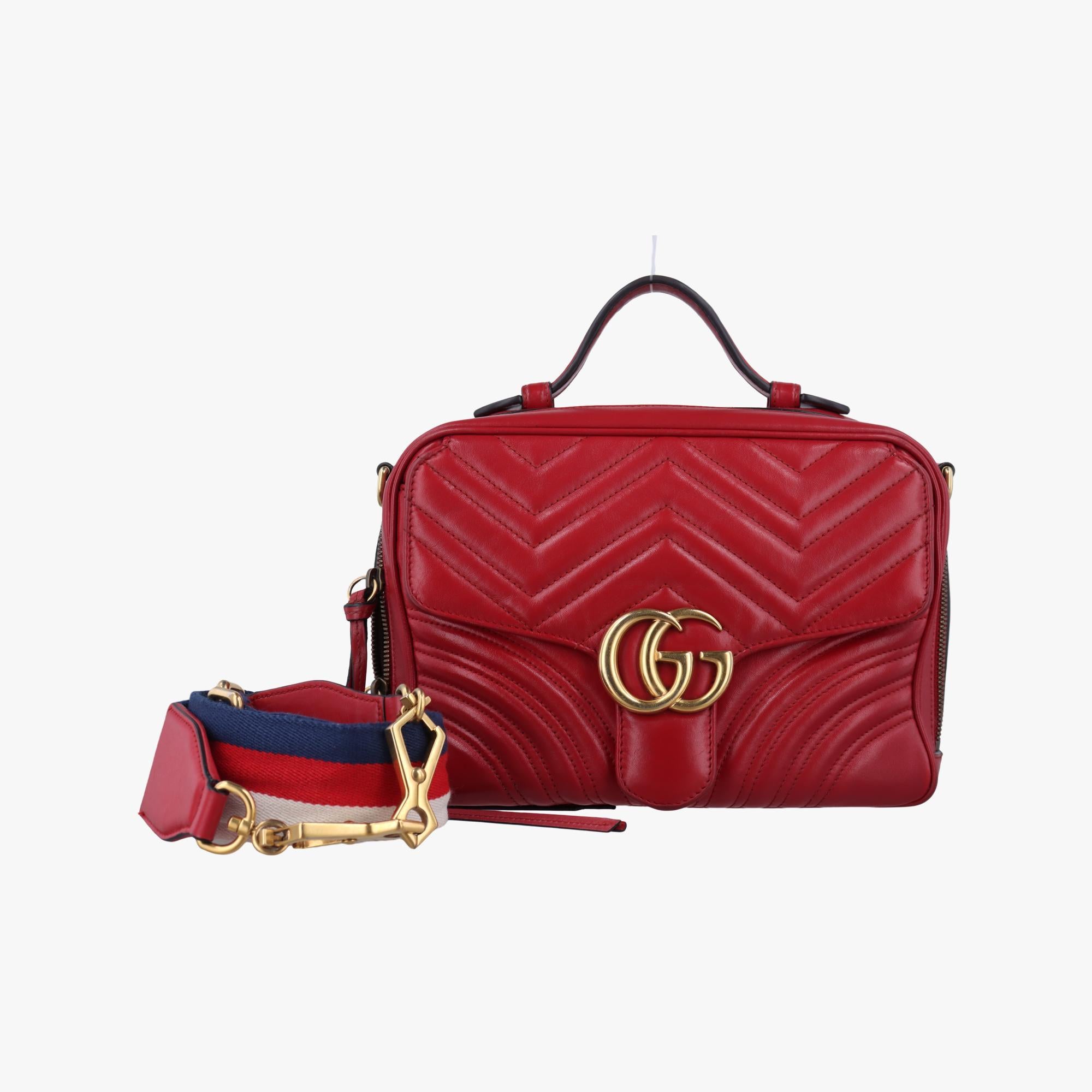 グッチ Gucci ショルダーバッグ レディース GGマーモント レッド レザー 498100 493075