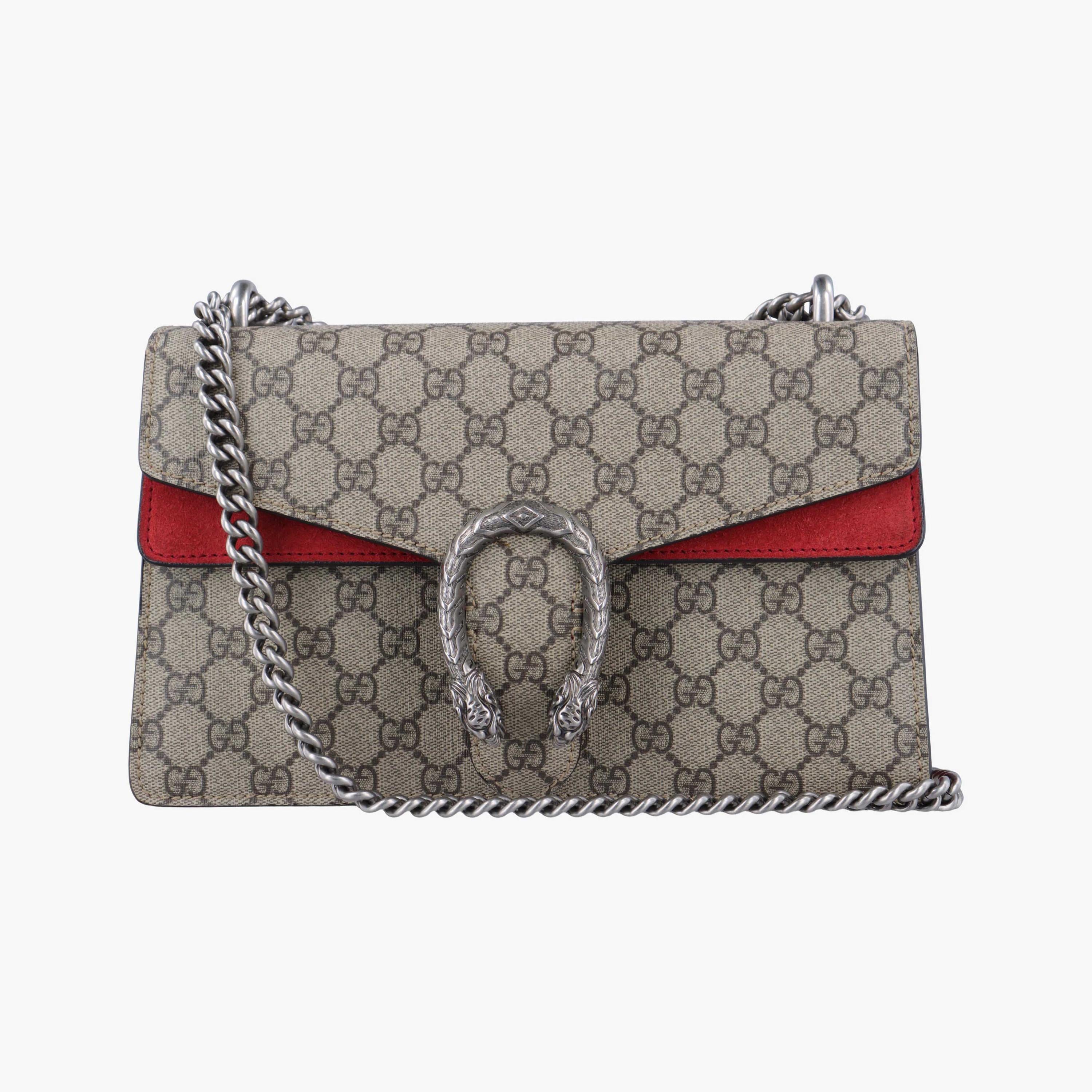 グッチ Gucci ショルダーバッグ レディース ディオニュソス ベージュ×レッド PVCコーティングキャンバス×スエード 400249 525040