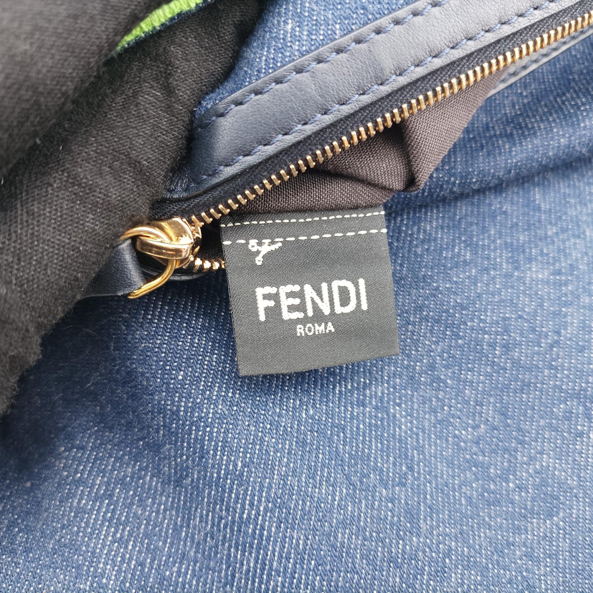 フェンディ Fendi ショルダーバッグ レディース マンマバケット ブルー キャンバス 8BR771-A6VN-1980501