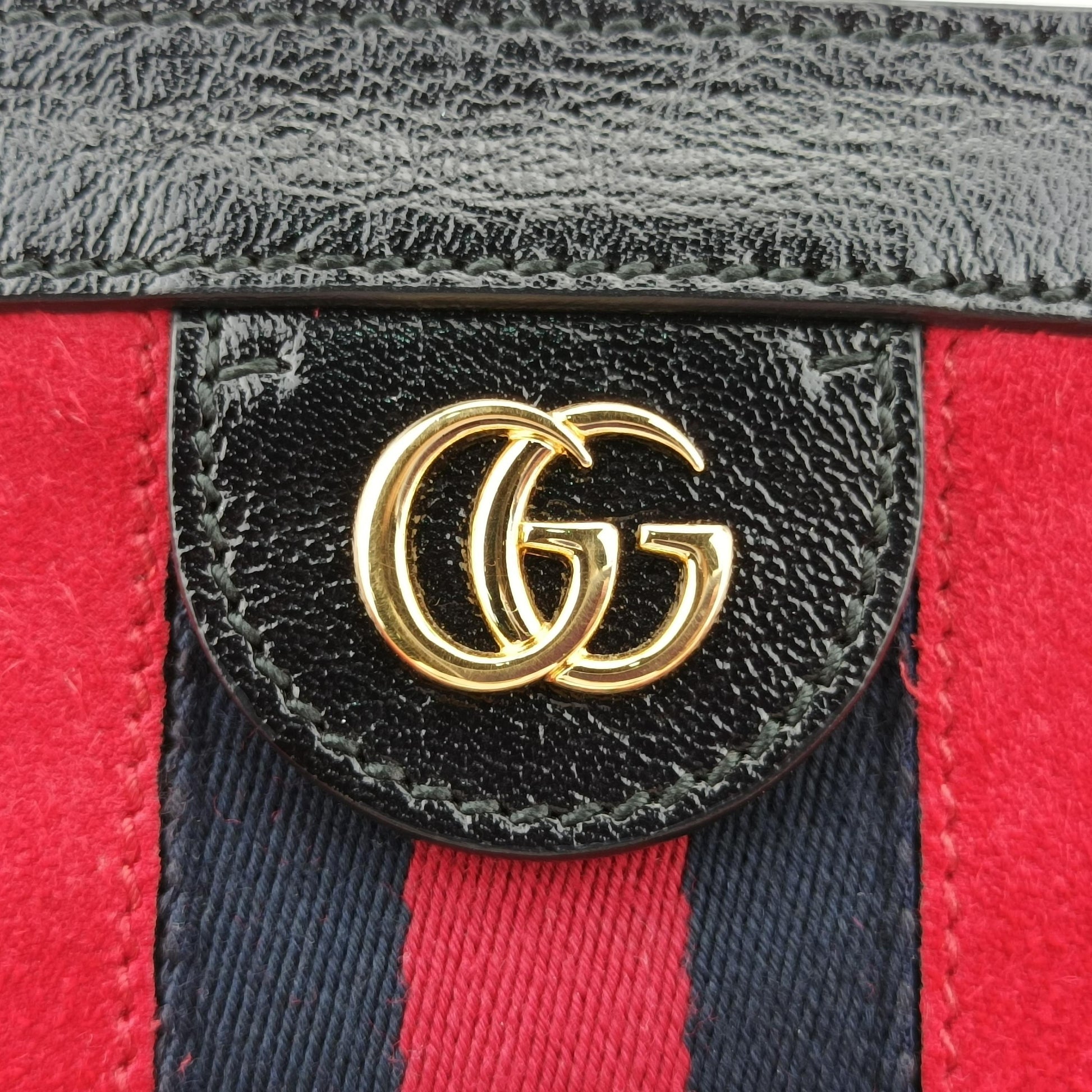 グッチ Gucci ショルダーバッグ レディース オフィディア レッド×ブラック スエード×レザー 503876 213317