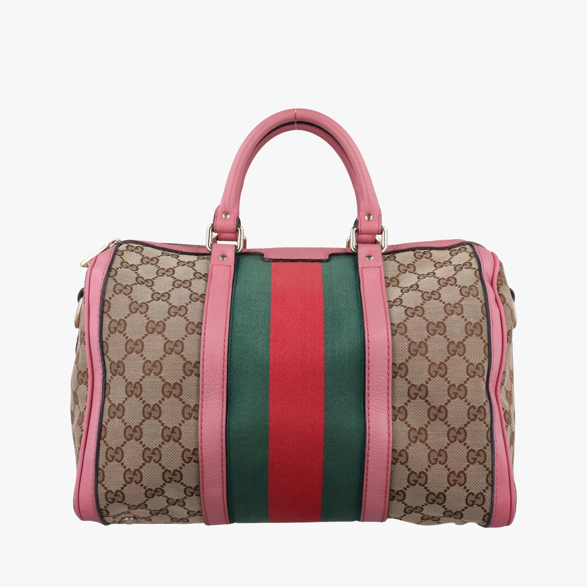 グッチ Gucci ボストンバッグ レディース シェリーライン ボストン ブラウン×マルチ キャンバス×レザー 247205 525040