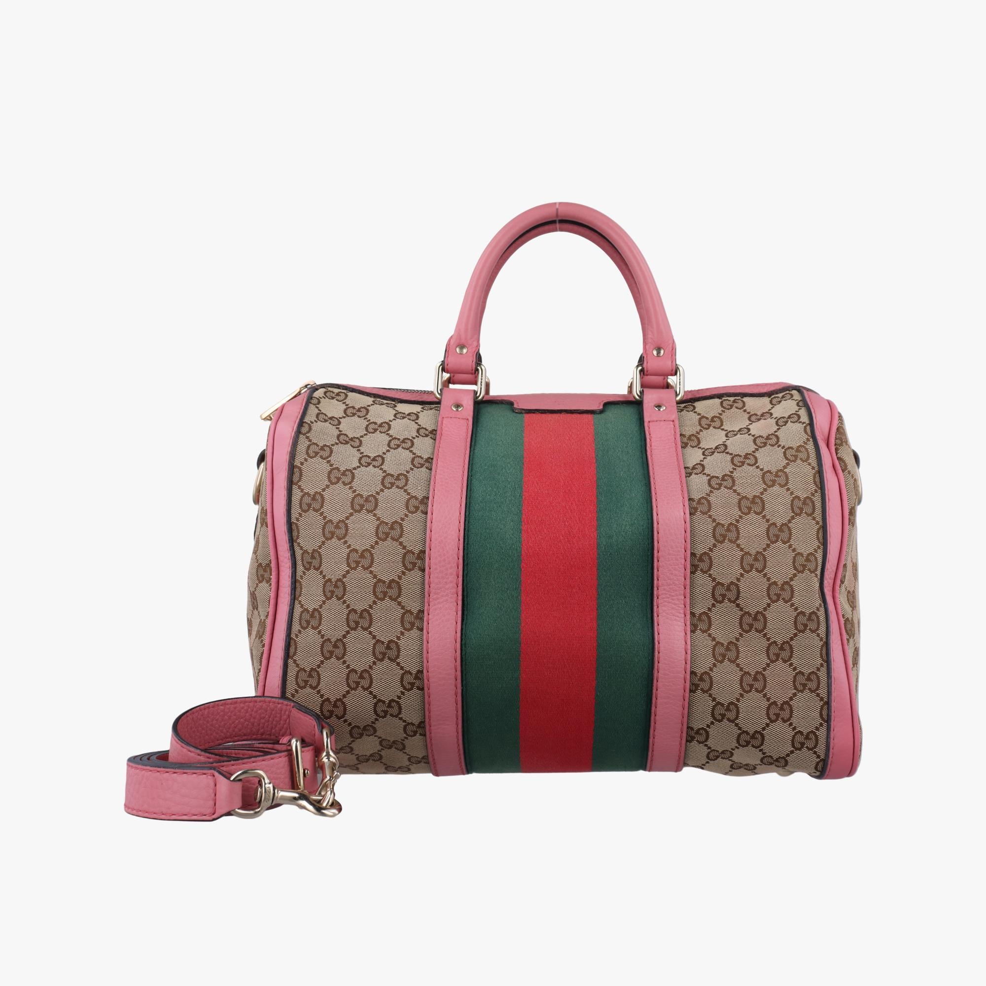 グッチ Gucci ボストンバッグ レディース シェリーライン ボストン ブラウン×マルチ キャンバス×レザー 247205 525040