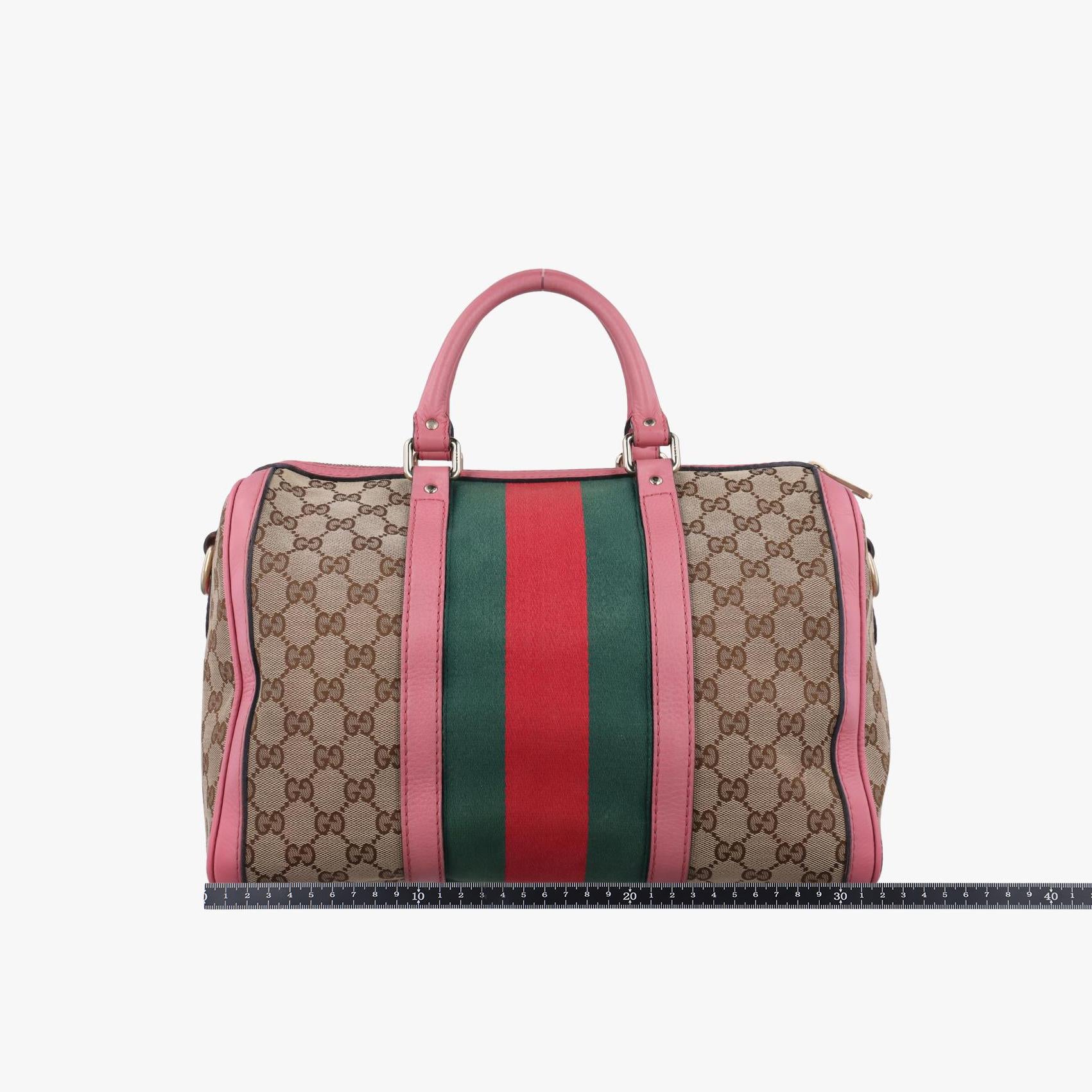 グッチ Gucci ボストンバッグ レディース シェリーライン ボストン ブラウン×マルチ キャンバス×レザー 247205 525040