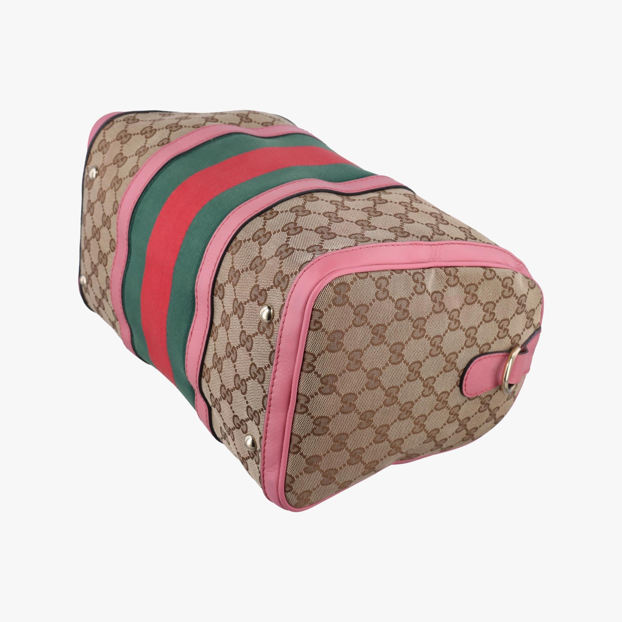 グッチ Gucci ボストンバッグ レディース シェリーライン ボストン ブラウン×マルチ キャンバス×レザー 247205 525040