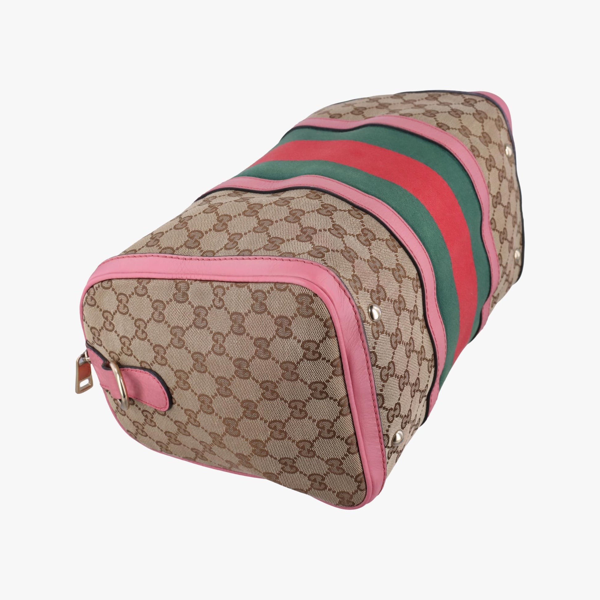 グッチ Gucci ボストンバッグ レディース シェリーライン ボストン ブラウン×マルチ キャンバス×レザー 247205 525040