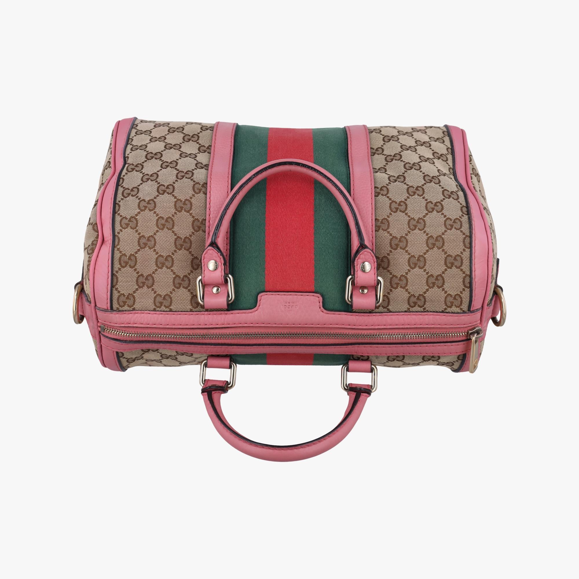 グッチ Gucci ボストンバッグ レディース シェリーライン ボストン ブラウン×マルチ キャンバス×レザー 247205 525040