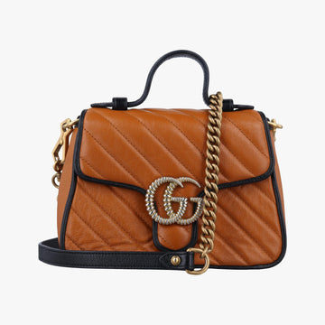 グッチ Gucci ショルダーバッグ レディース GGマーモント オレンジ系 レザー 583571 493075