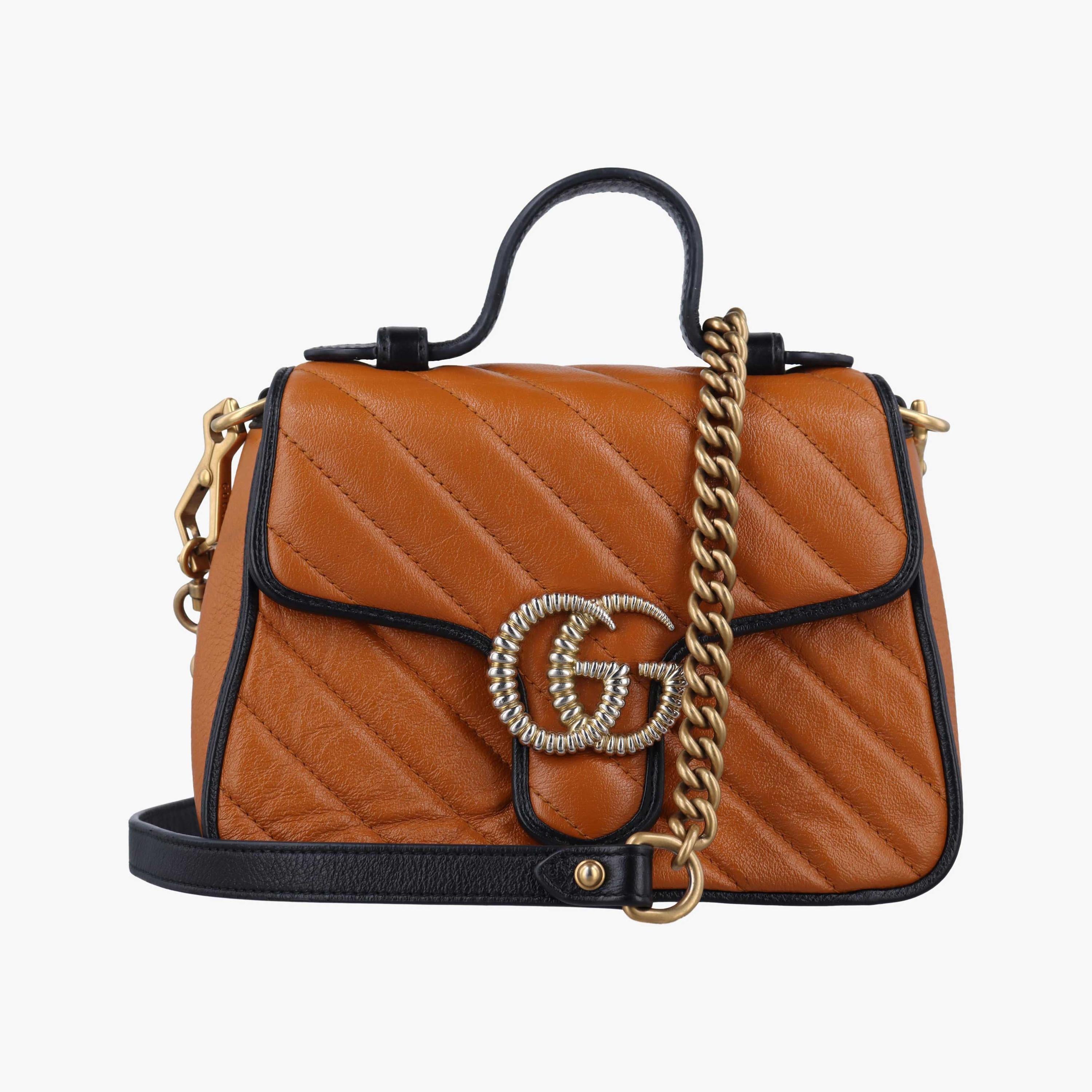 グッチ Gucci ショルダーバッグ レディース GGマーモント オレンジ系 レザー 583571 493075